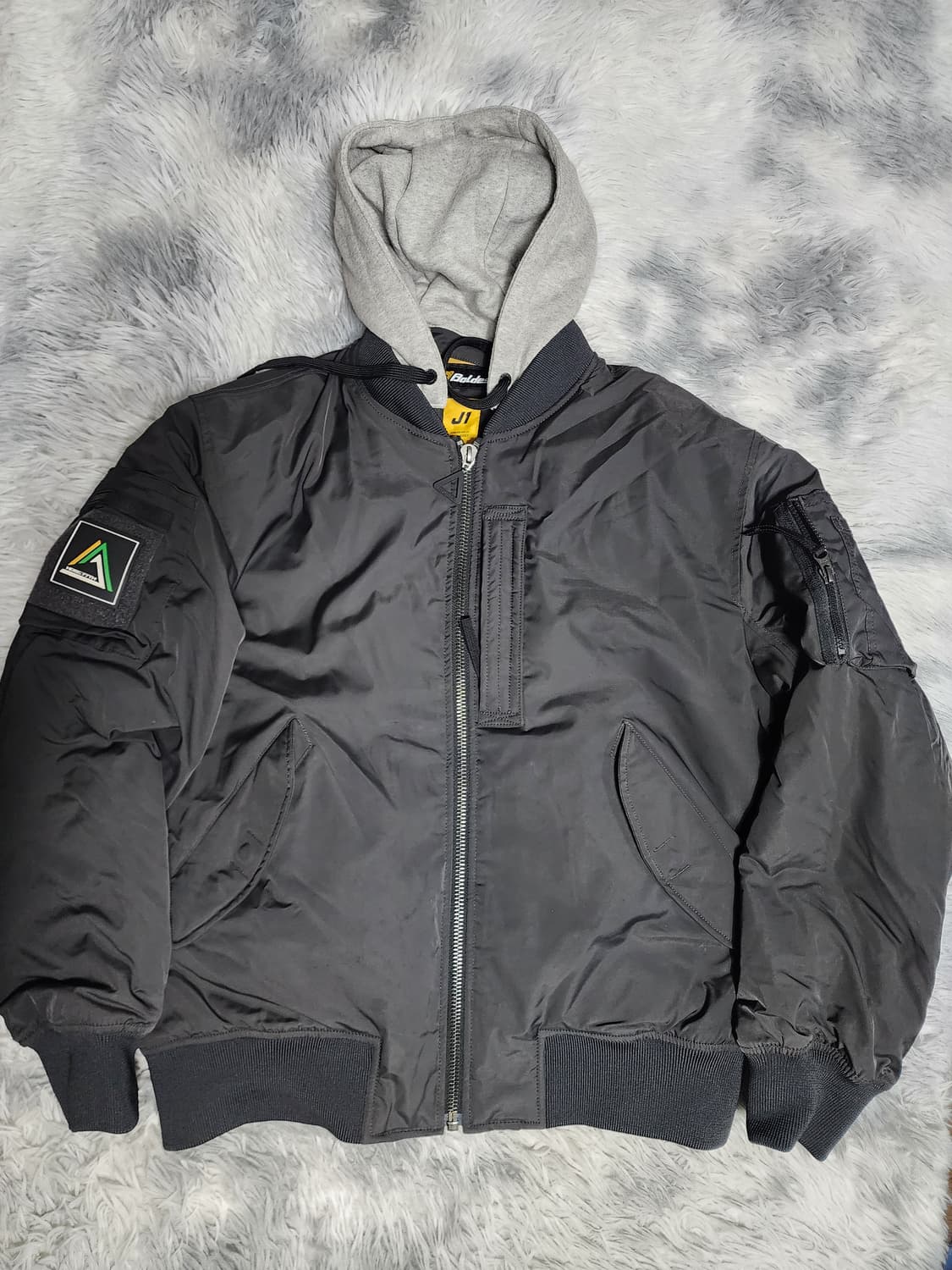 볼디스트 j1  후드 MA-1 블랙 봄버 자켓 상품이미지1