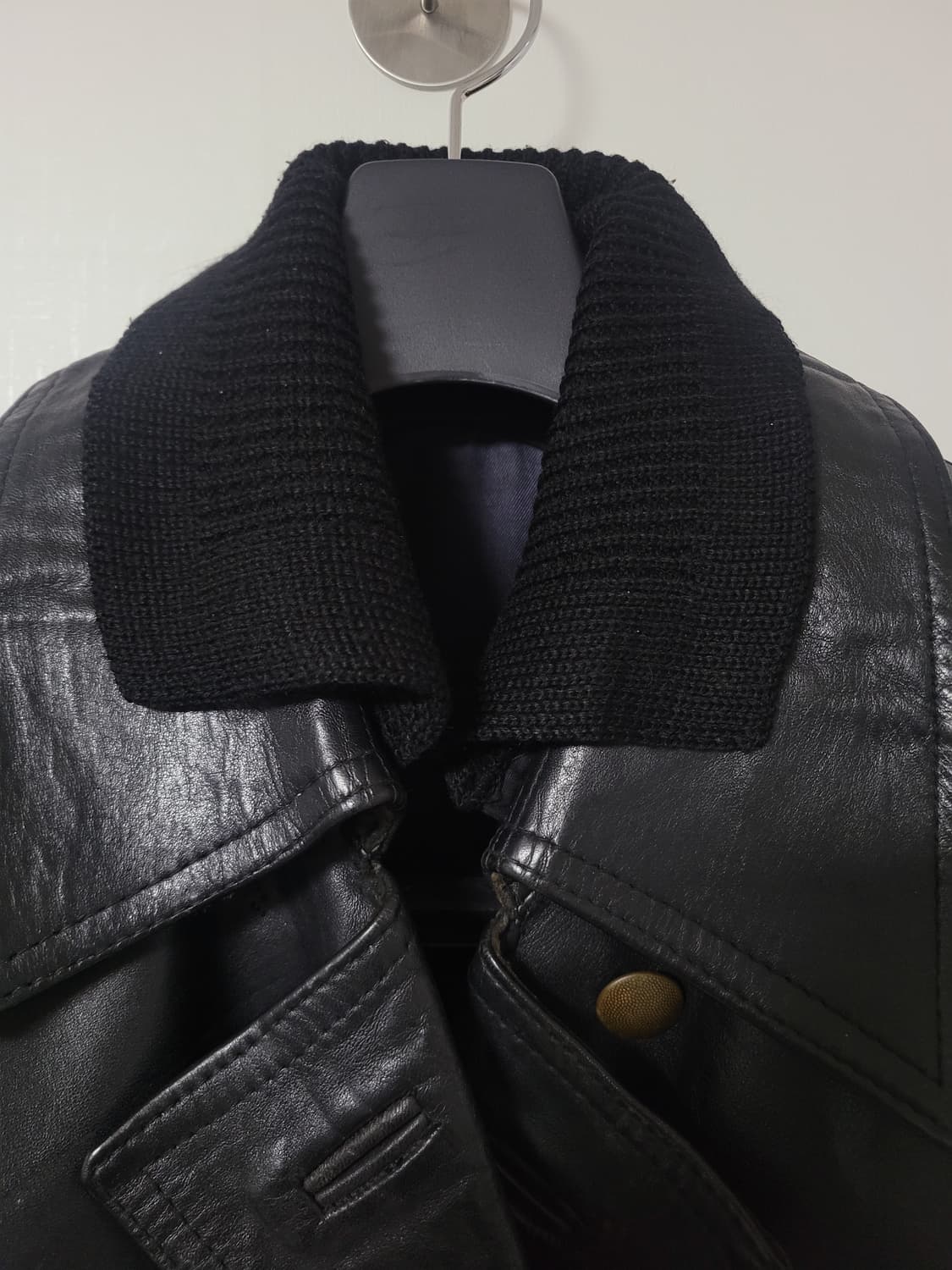 German 80s heavy leather coat 상품이미지3