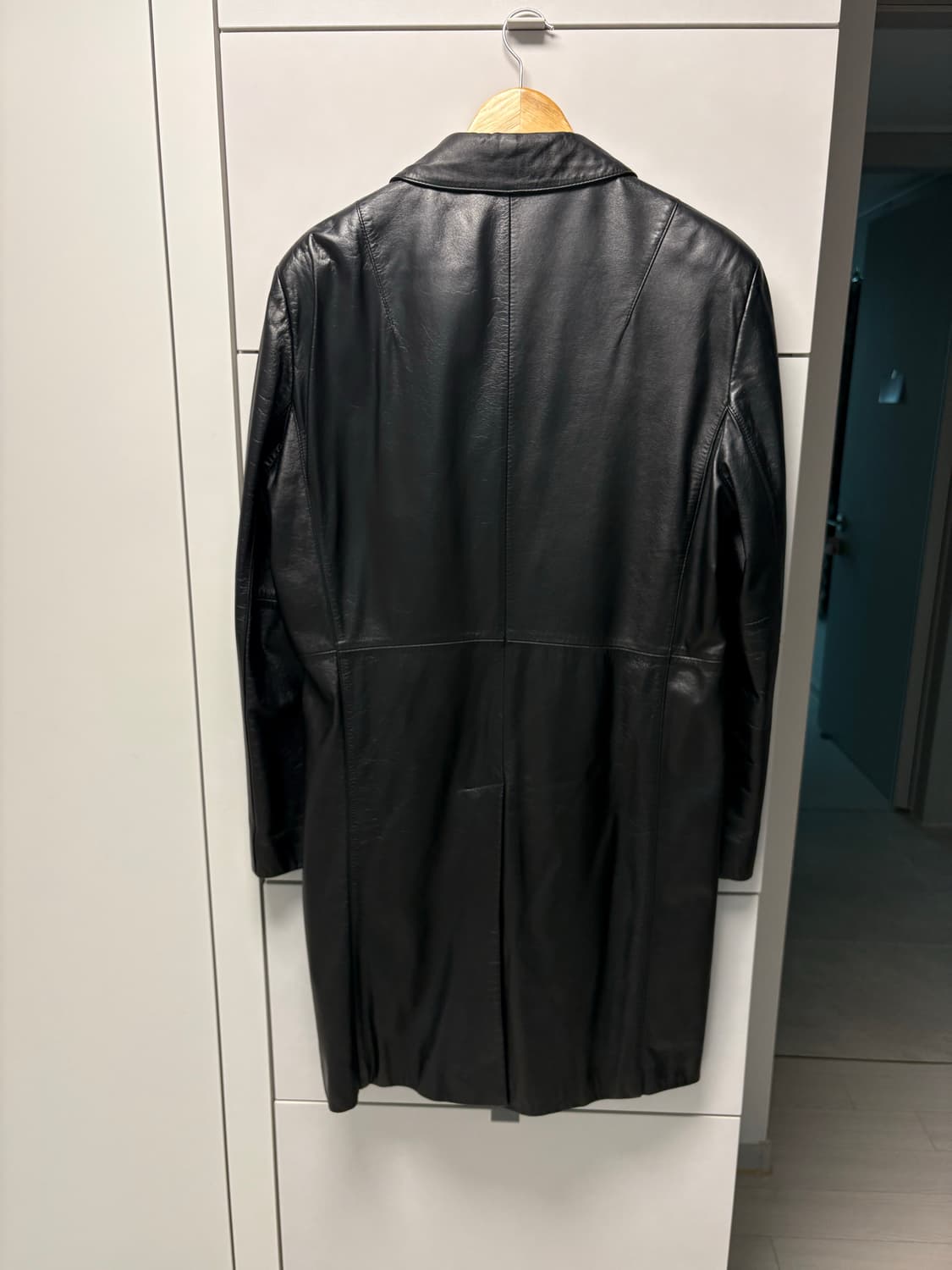 빈티지 블랙 레더 맥 싱글 가죽 코트 100사이즈 상품이미지3