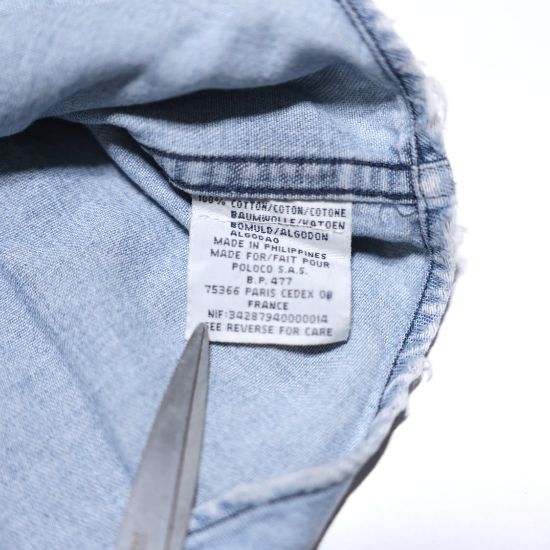 90s POLO Ralph Lauren denim half shirt 상품이미지6