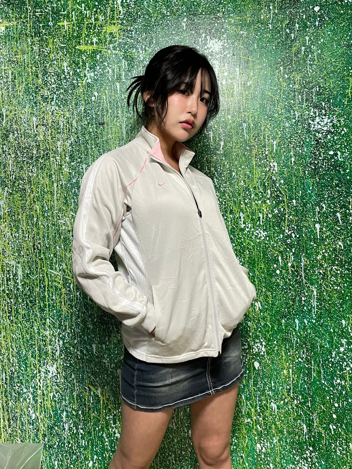 나이키 빅로고 라이트 그레이 핑크 져지 M 상품이미지2