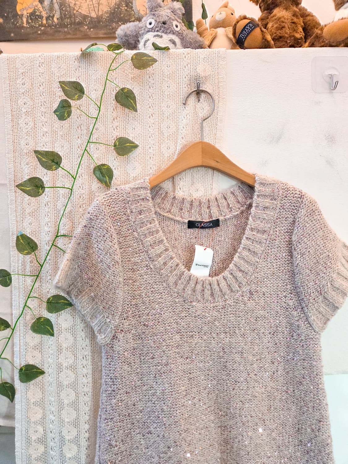 핑크 반팔 니트 원피스 상품이미지2