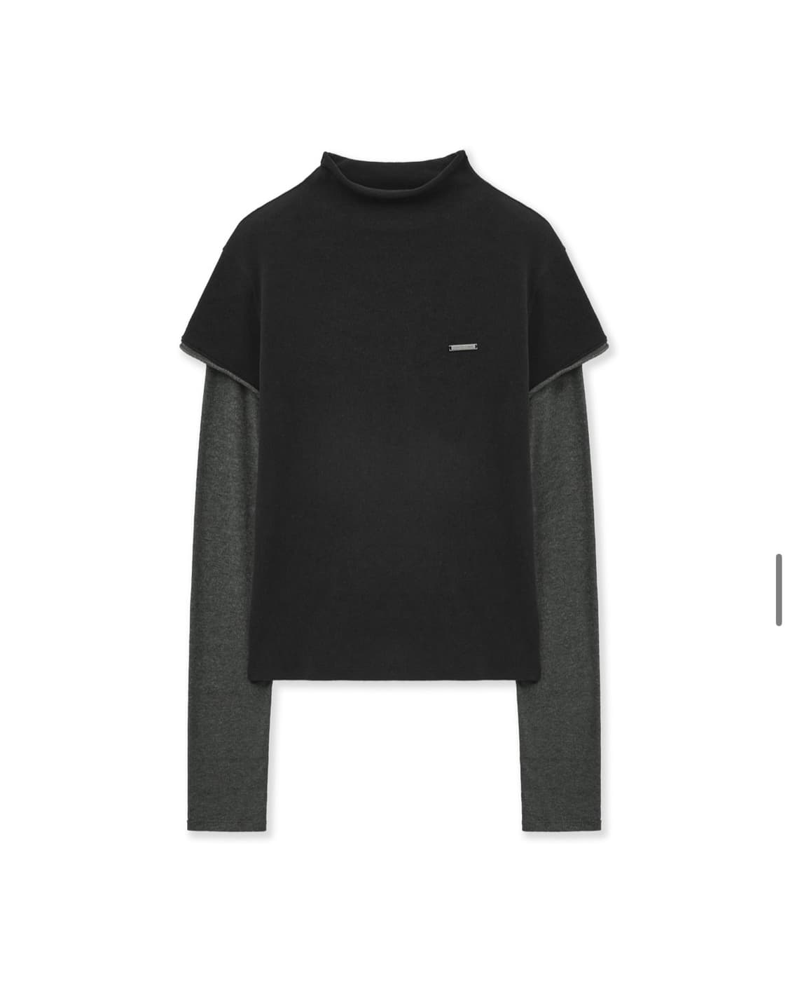 LAYERED LONG SLEEVE T-SHIRT-BLACK 상품이미지1