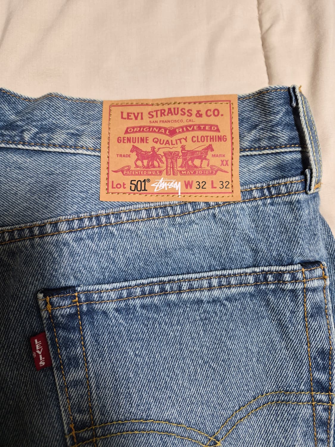 스투시 x 리바이스 501 인디고 워시 판매합니다 상품이미지5