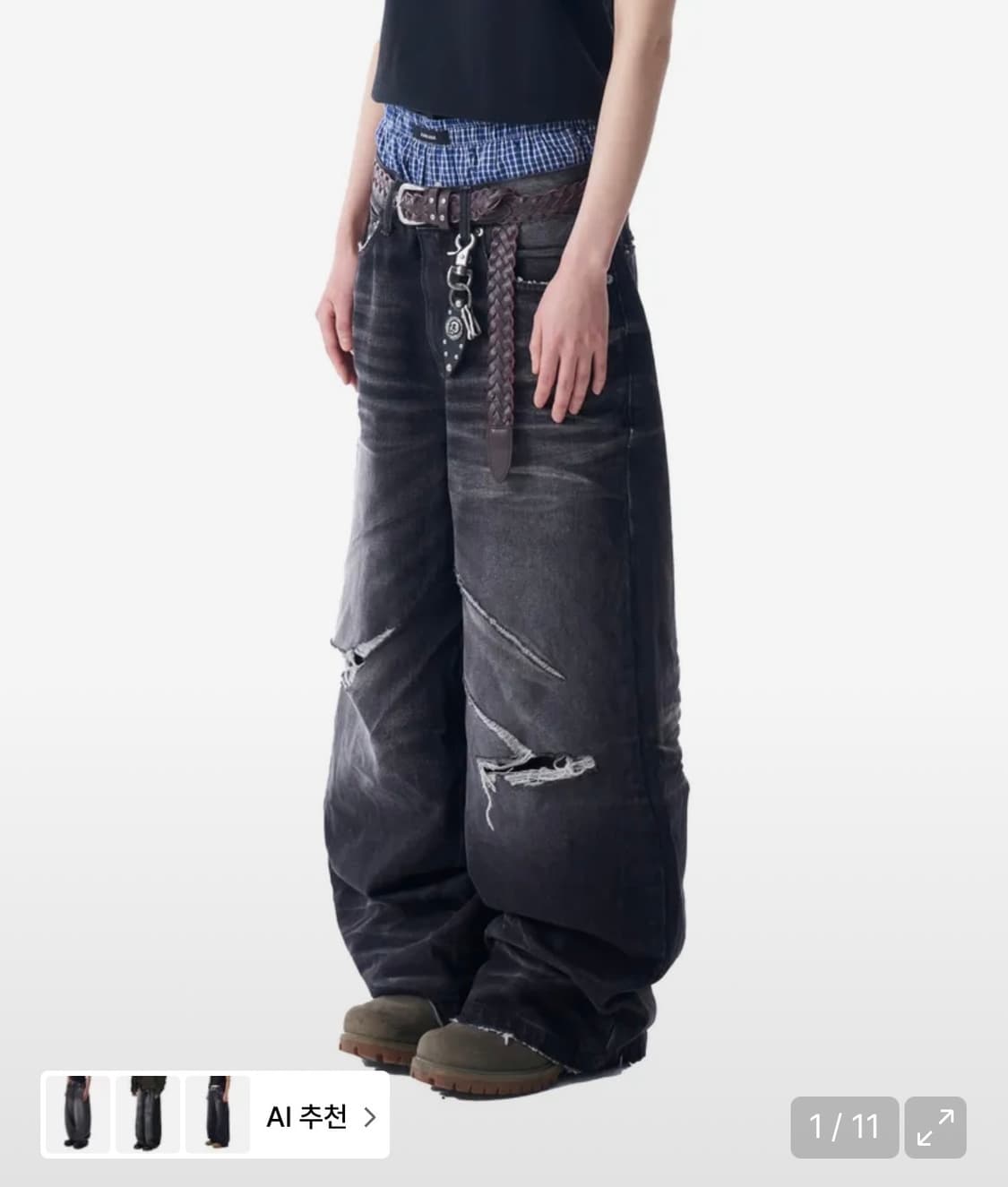 아캄 VTG Embo Washed Denim Pants (Black) 상품이미지1