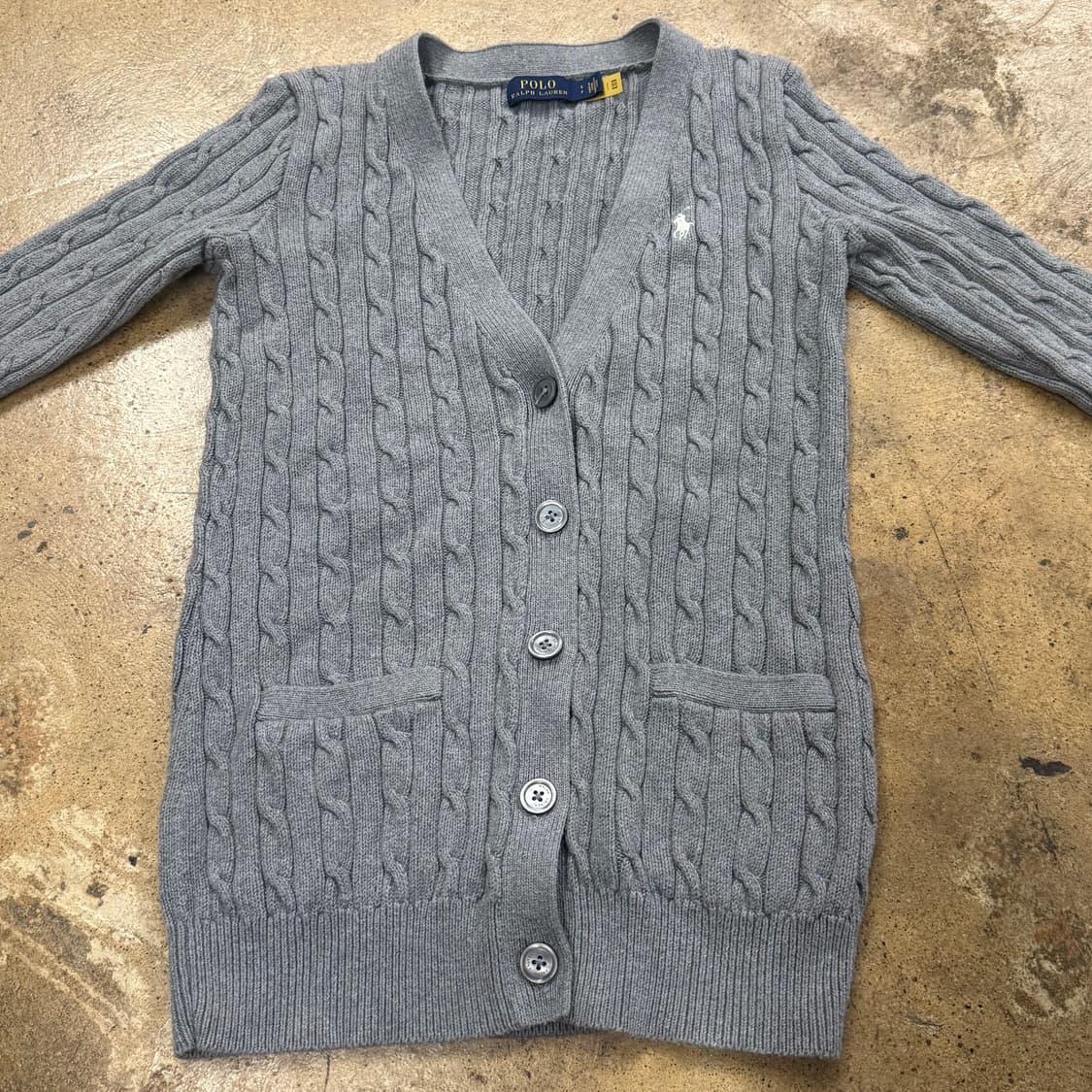 폴로 랄프로렌 그레이 꽈배기 니트 가디건 상품이미지3