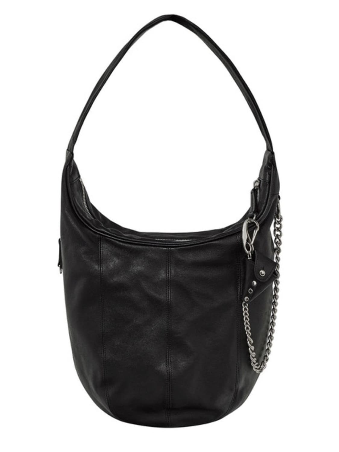 오픈와이와이 레더 모토 호보백 블랙 상품이미지1