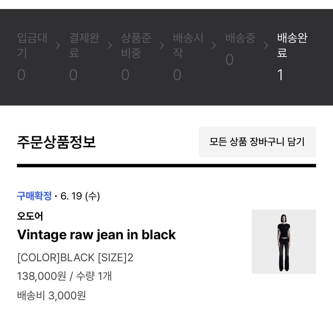 오도어 빈티지 로우진 블랙 상품이미지1