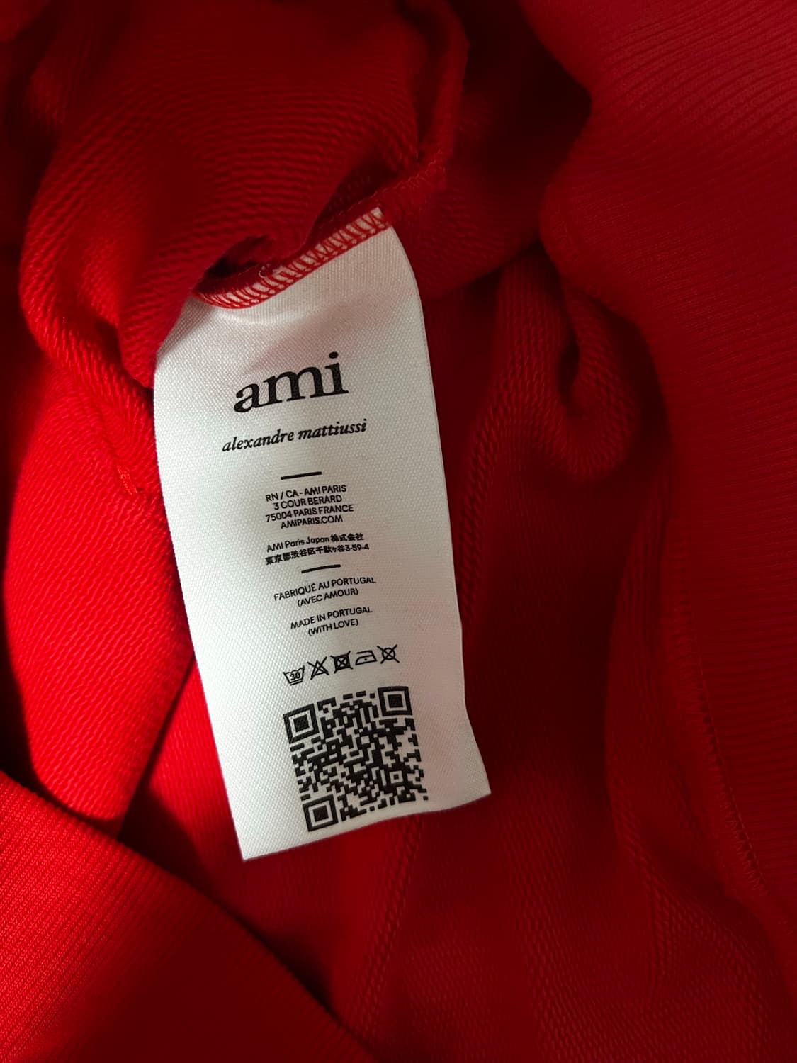 새상품) Ami Paris 아미 COEUR SACRE 레드 후드티 L 상품이미지3