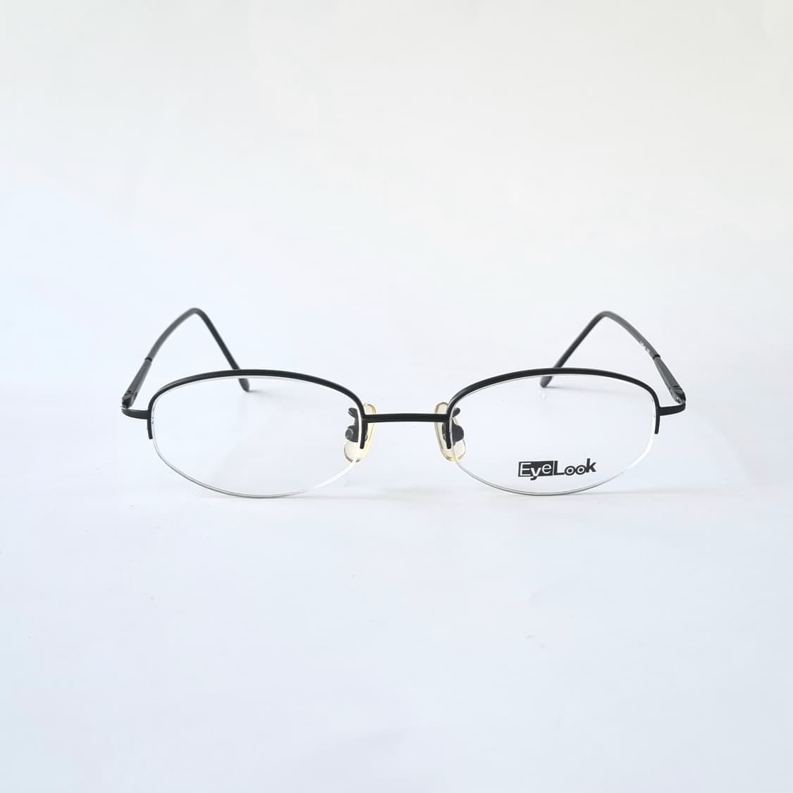 데드스탁 긱시크 무드 슬림 블랙 반무테 타원형 안경테 775 상품이미지2