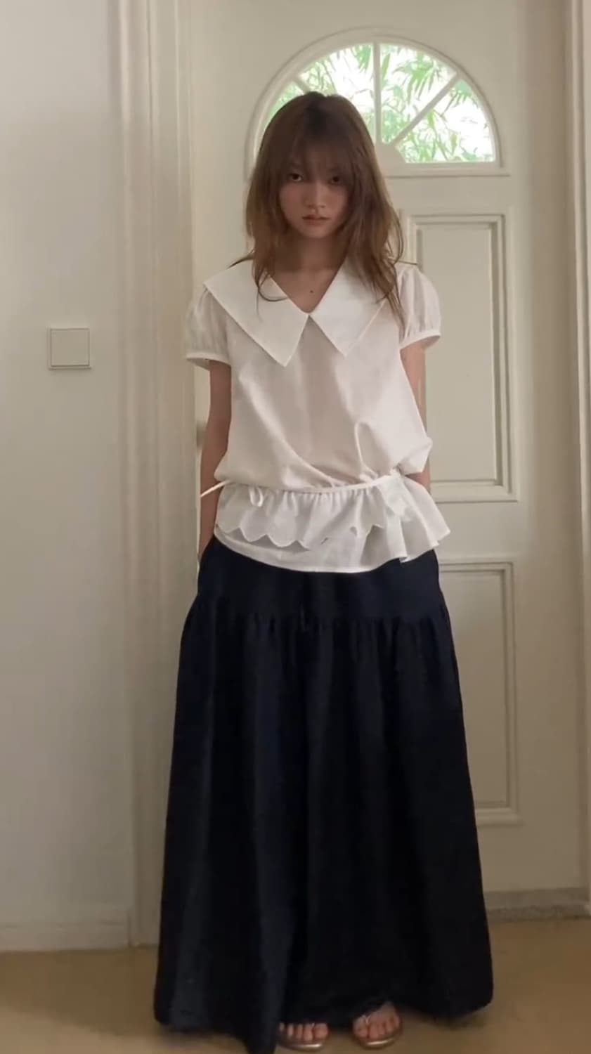 데어드 러플 블라우스 셔츠 상품이미지2