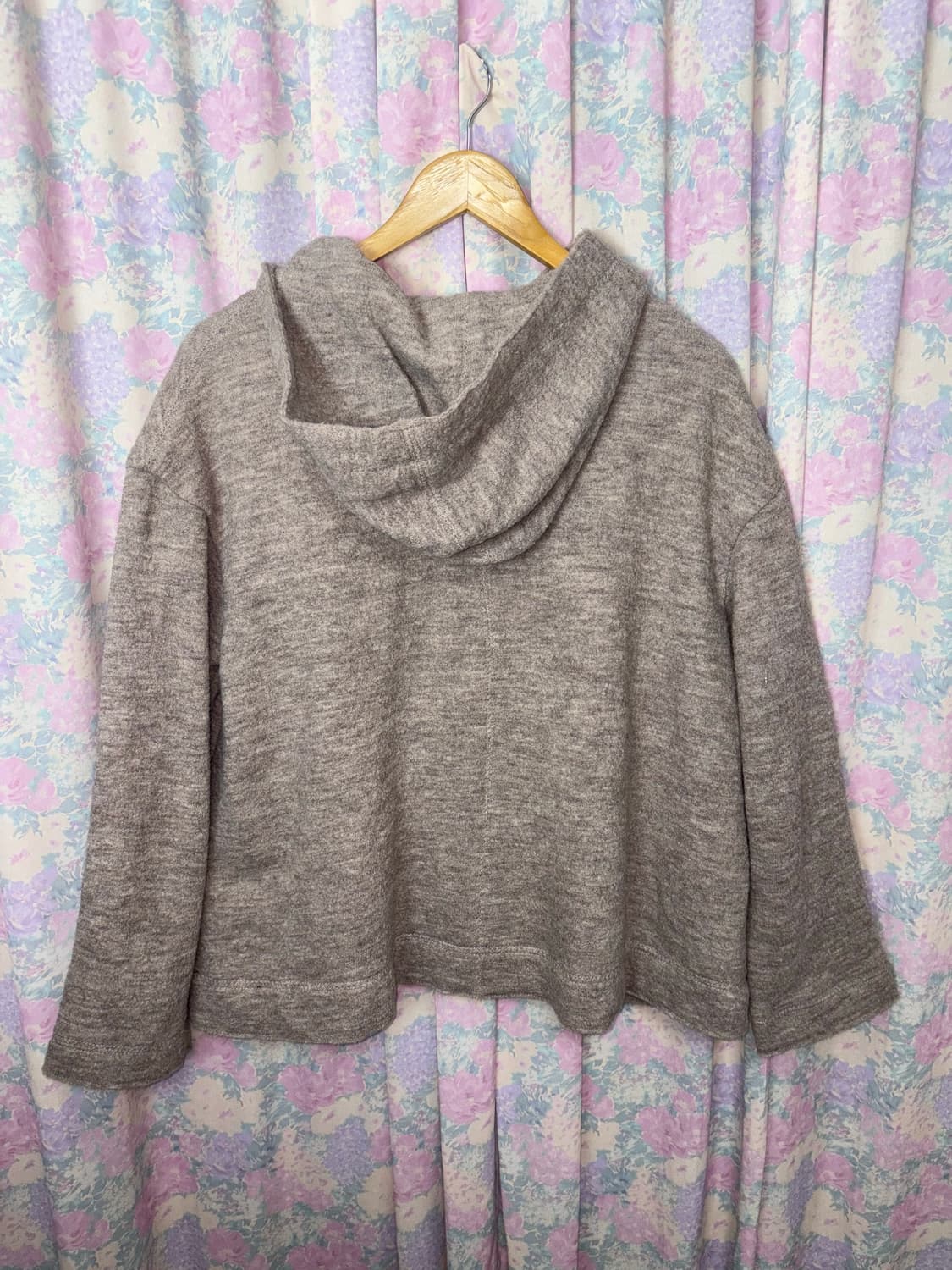 베이지 울 후드 가디건 상품이미지8