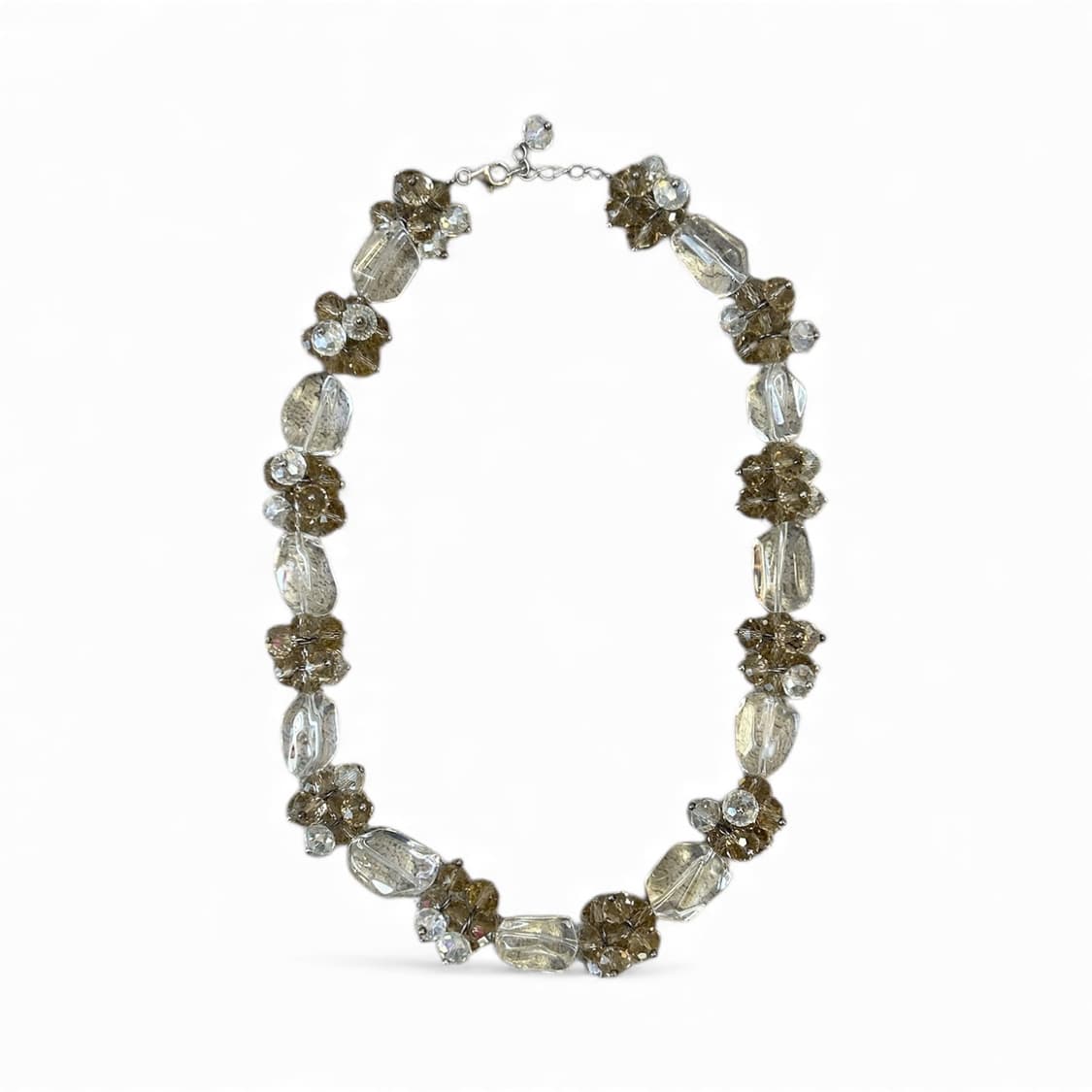 Vintage Smoky Cluster Glass Necklace 상품이미지1