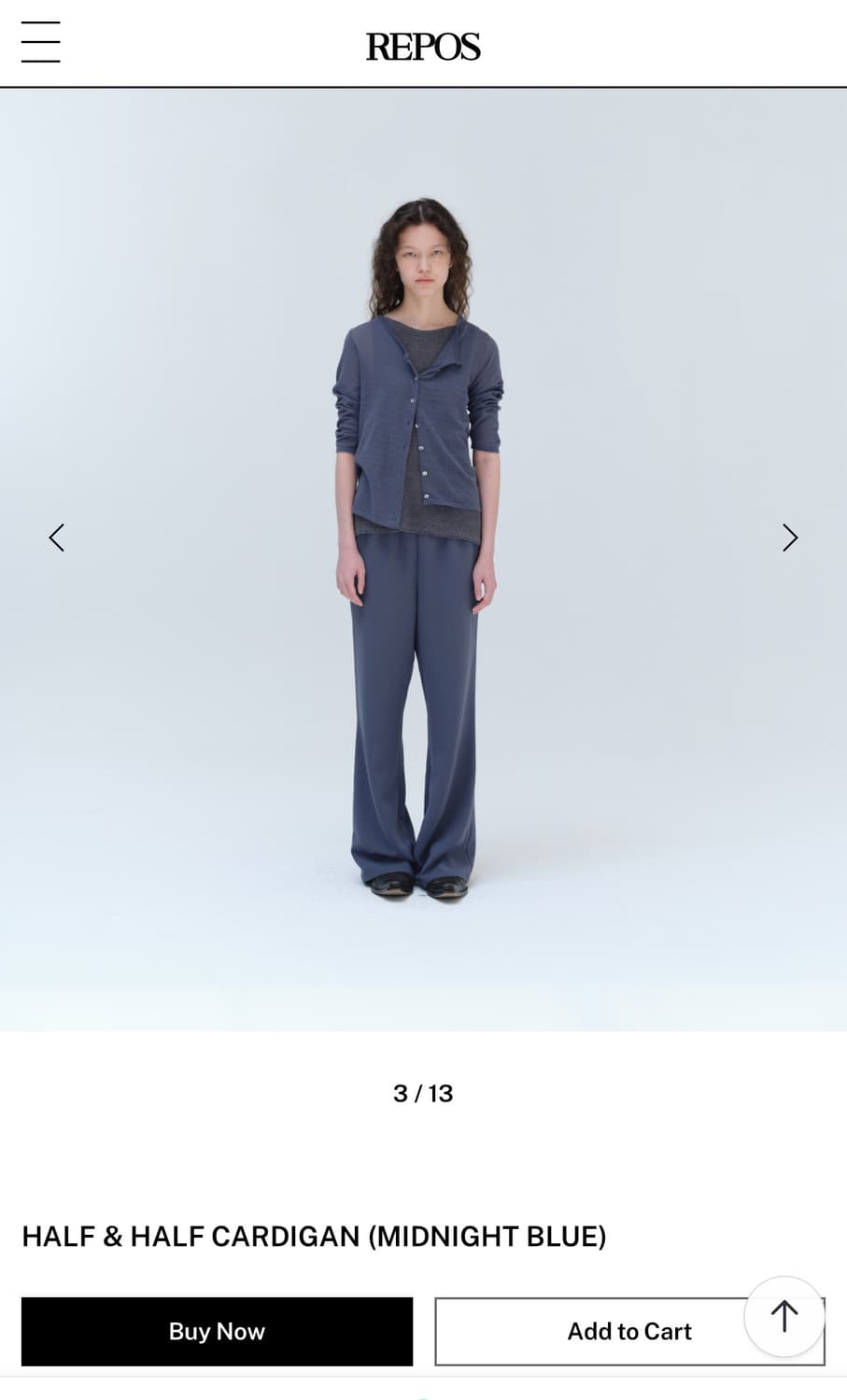 Repos 리포스 Half & half cardigan 가디건 상품이미지1