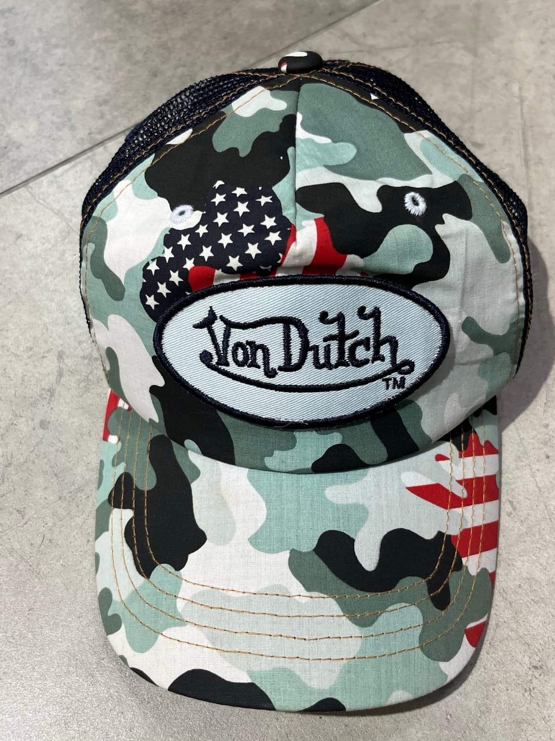 Von Dutch 카모 미국 국기 메쉬 볼캡 상품이미지3