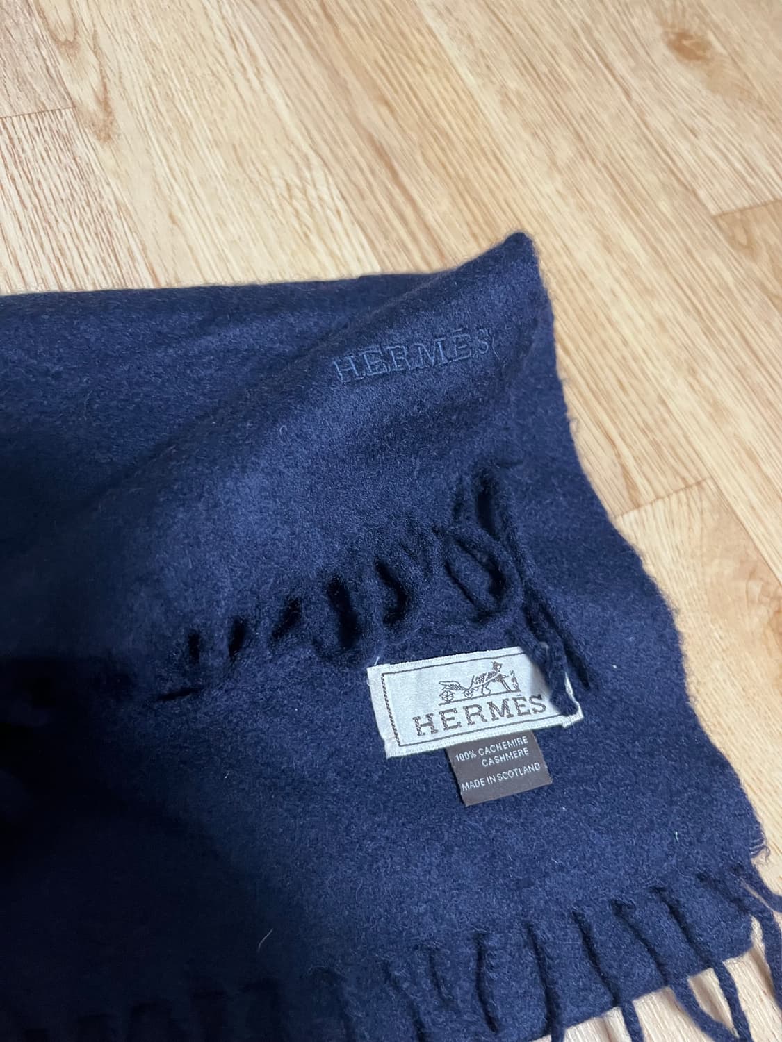 에르메스 다크네이비 캐시미어 머플러 상품이미지3