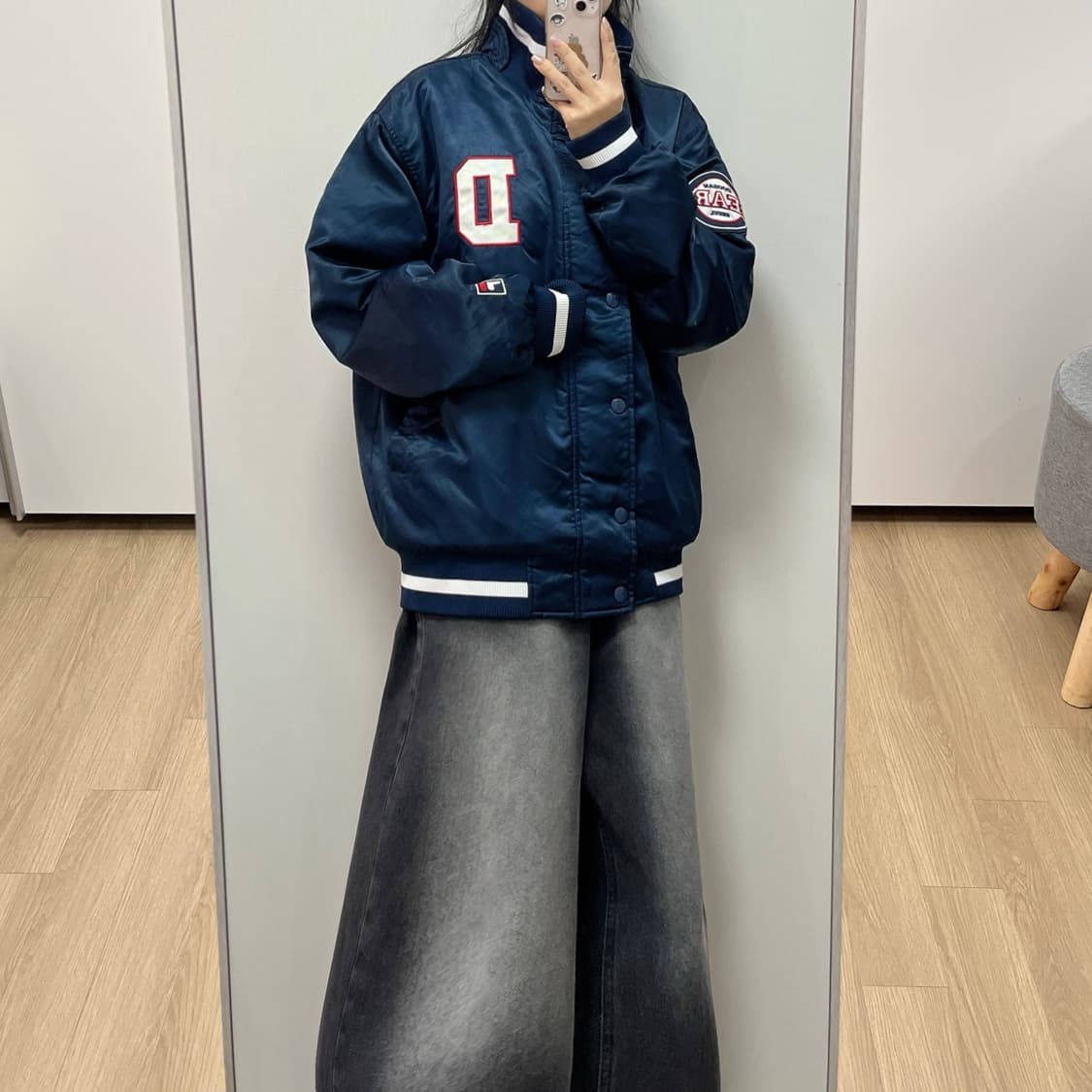 FILA x 두산베어스 레트로 누빔 동계 야구 점퍼 상품이미지1