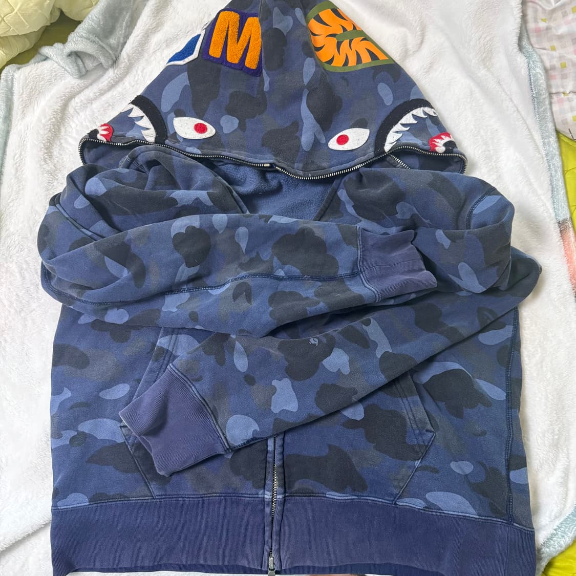 베이프 샤크후드집업 L 청계 네이비 판매 상품이미지1