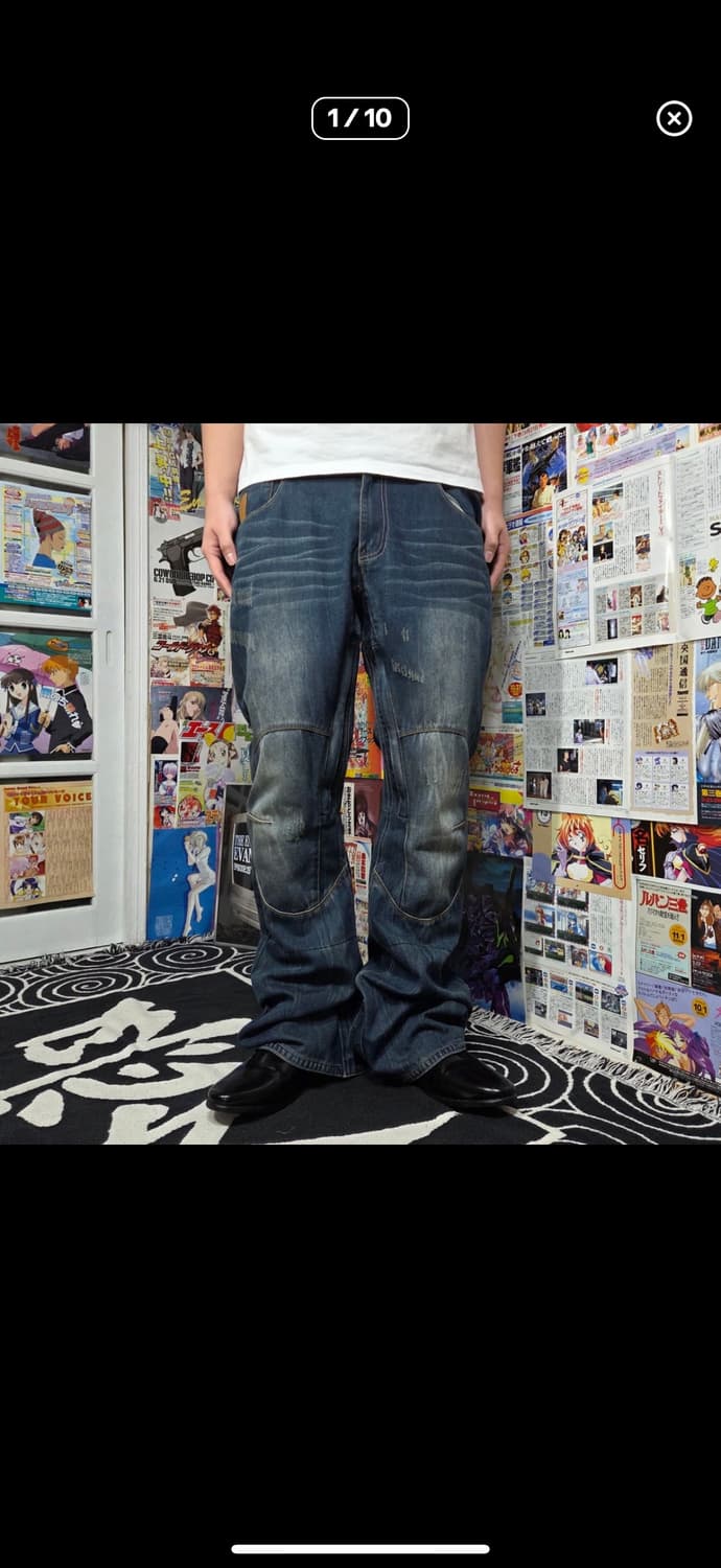 빈티지 워싱 플레어 데님 팬츠 상품이미지1