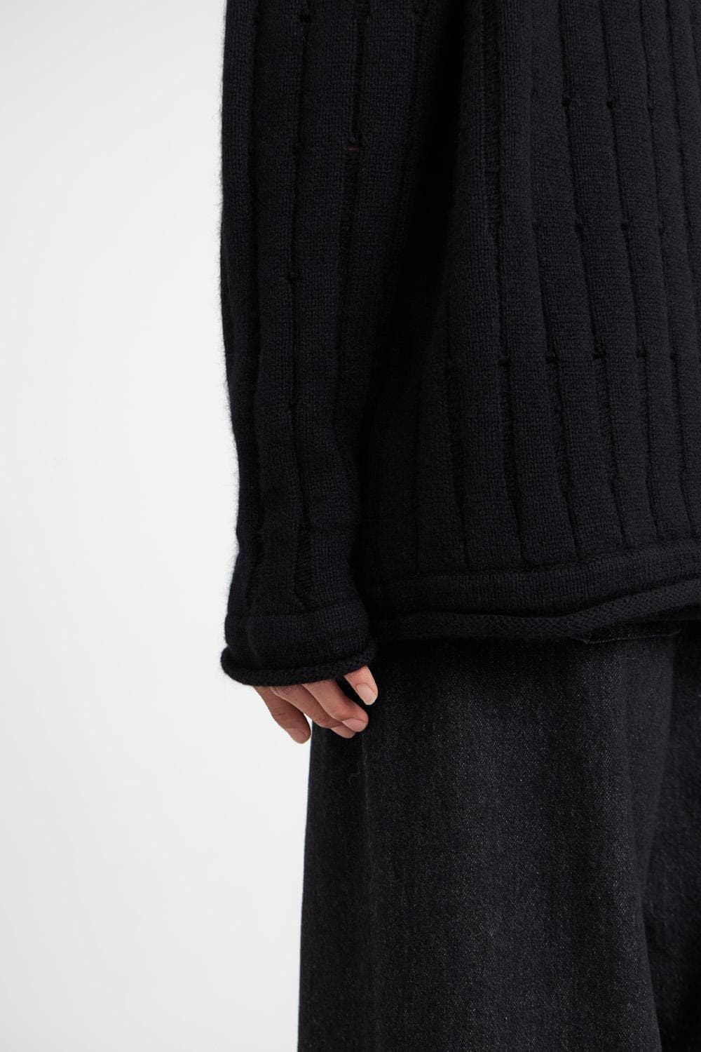 유스 youth 데미지 니트 블랙 상품이미지4