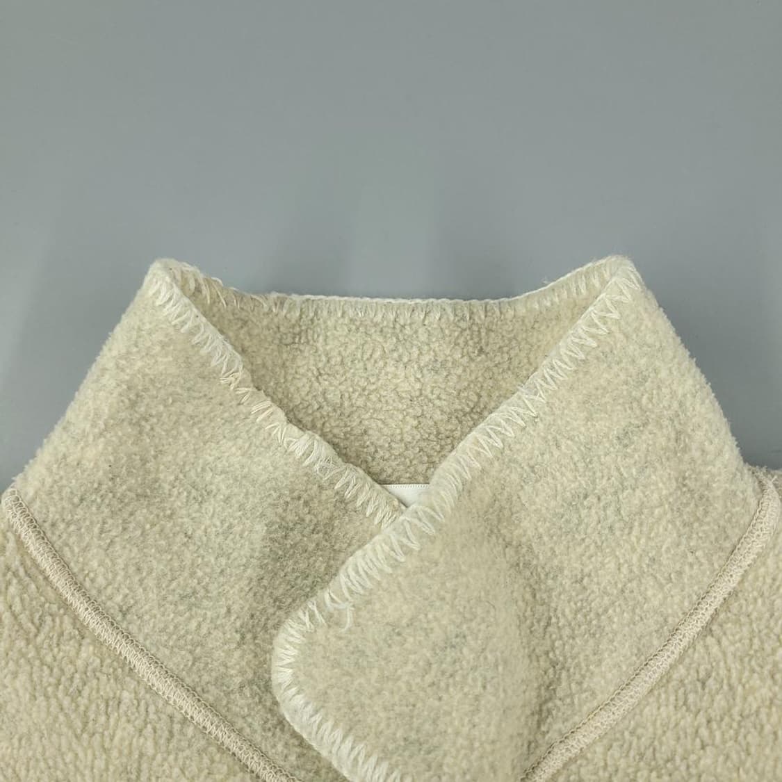 IM PRODUCT 이세이미야케 아이보리 플리스 하프코트 XL 상품이미지5