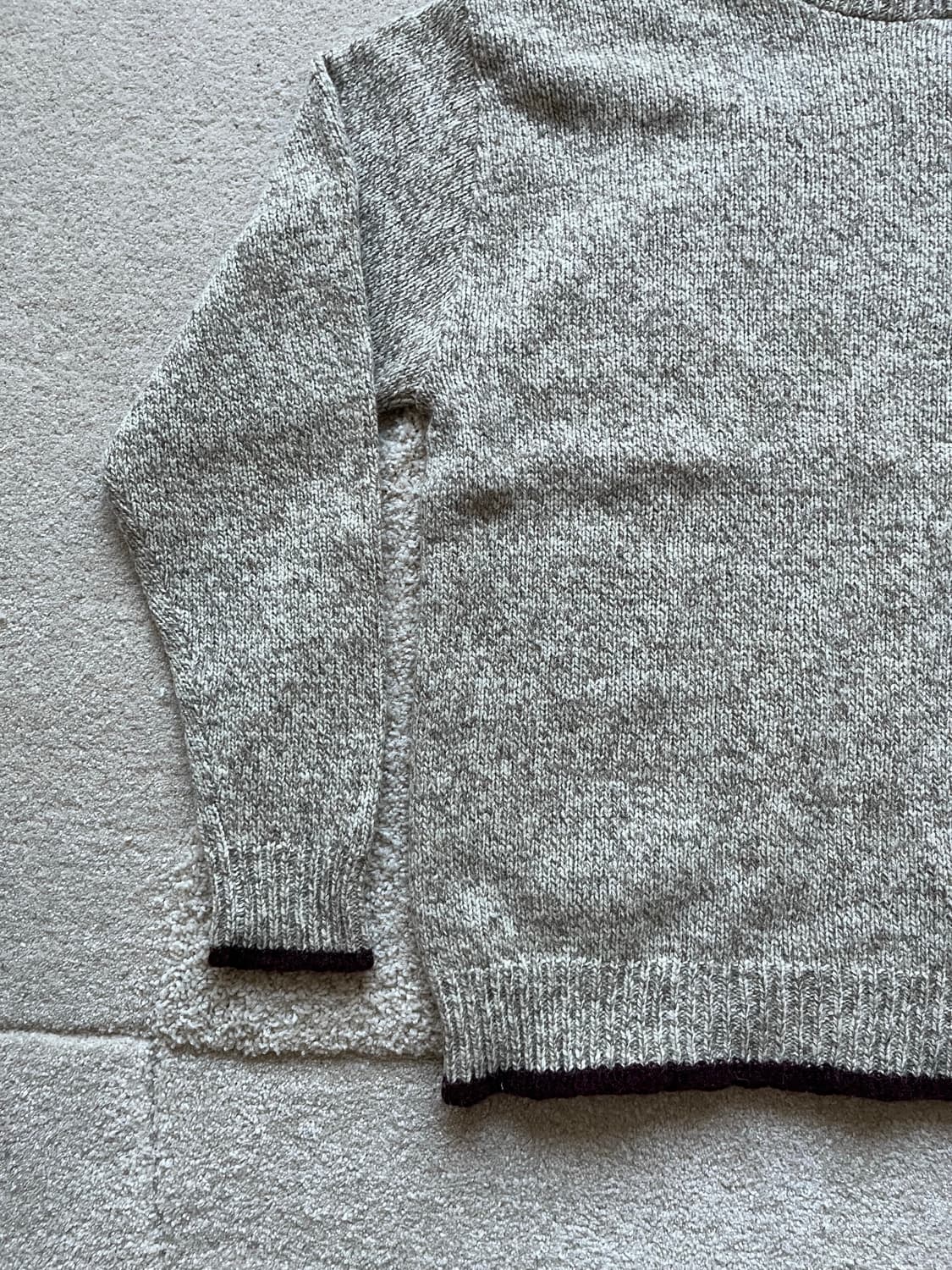 90s 엘엘빈 넥 배색 니트 (105) 상품이미지6