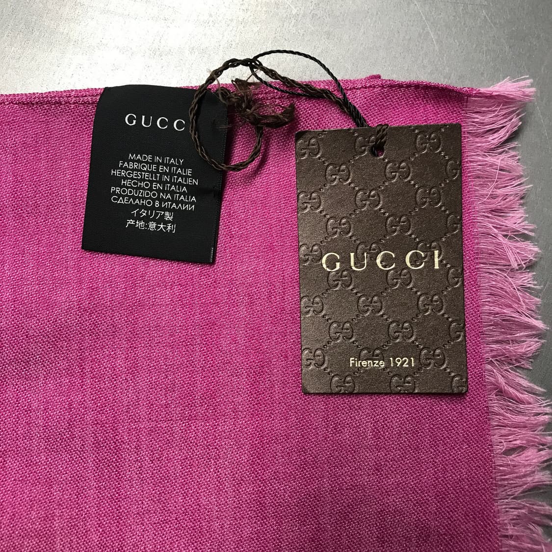 구찌 로고 스카프 핑크 새상품 상품이미지4