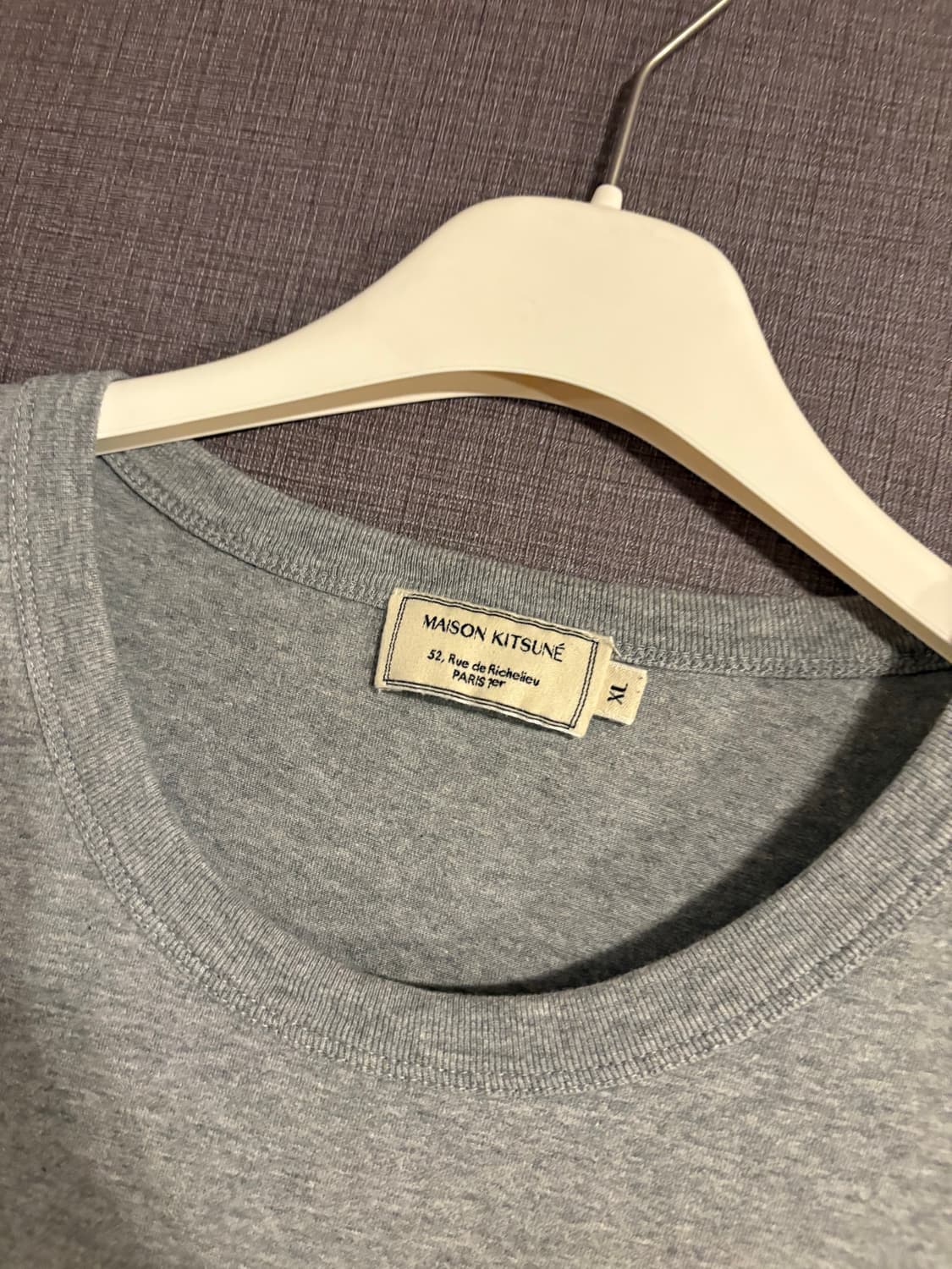 🩶 메종 키츠네 폭스헤드 자수 반팔티 (그레이 / 100% 코튼) 상품이미지2