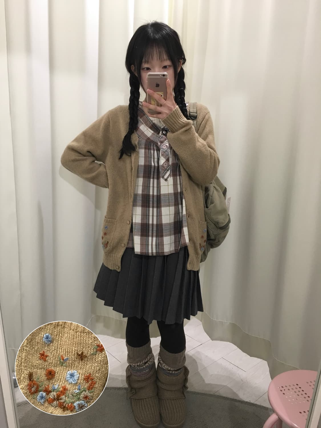 하구미 플라워 자수 가디건 상품이미지1