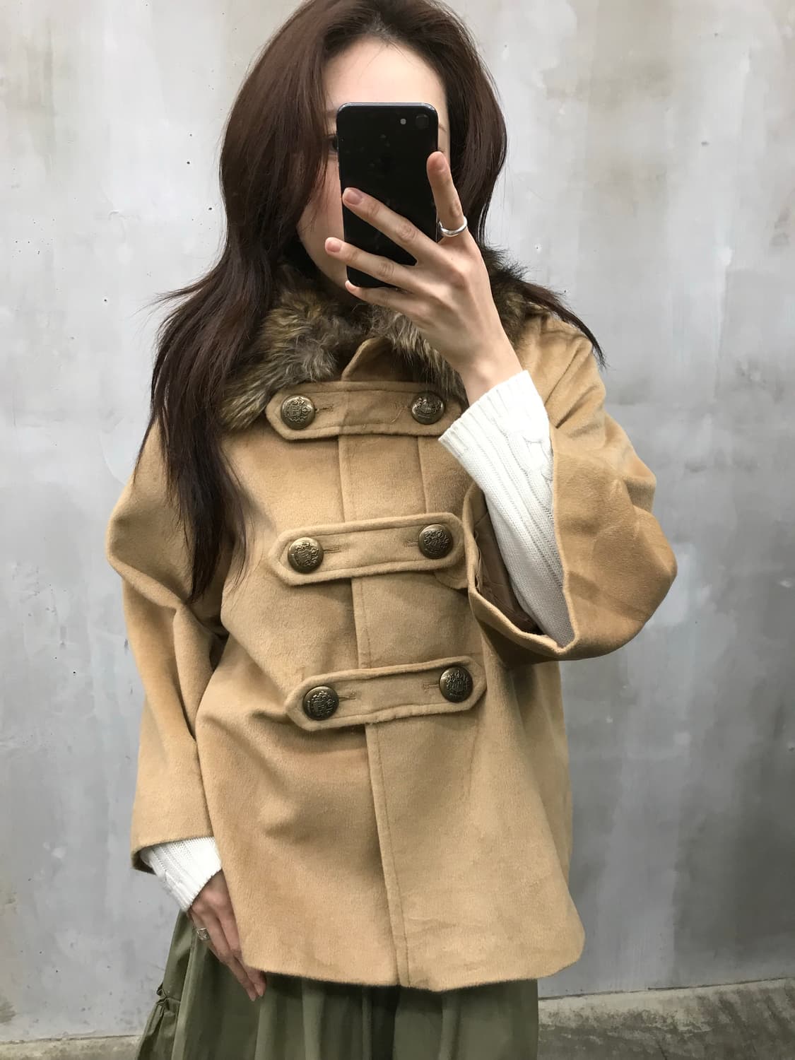 Button fur collar jk  상품이미지2