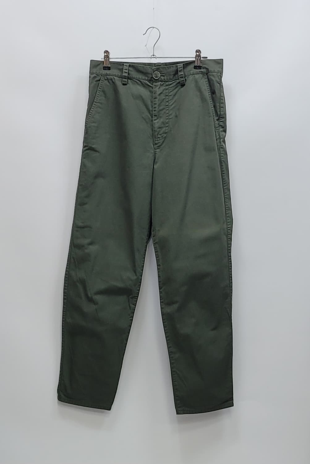 COS 코스 세미 배기핏 코튼 팬츠 / 여 160-64A 카키
 상품이미지1