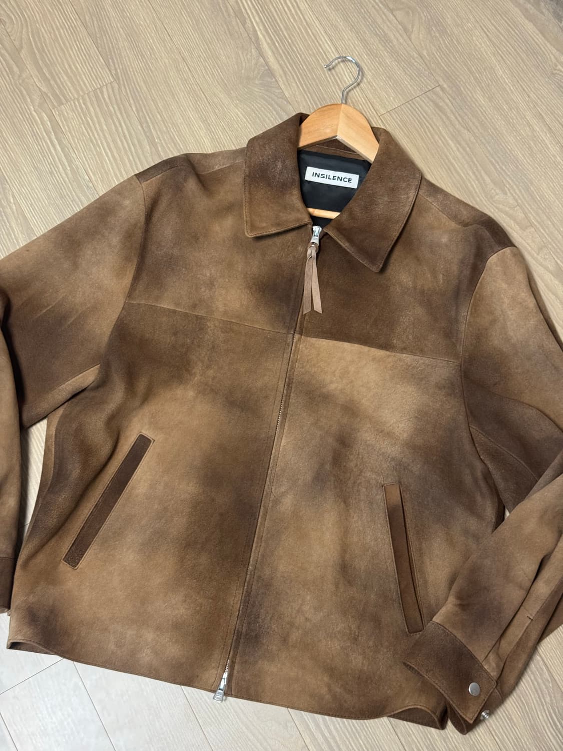 [L] 인사일런스 고트스킨 누벅 레더 자켓 브라운 상품이미지2