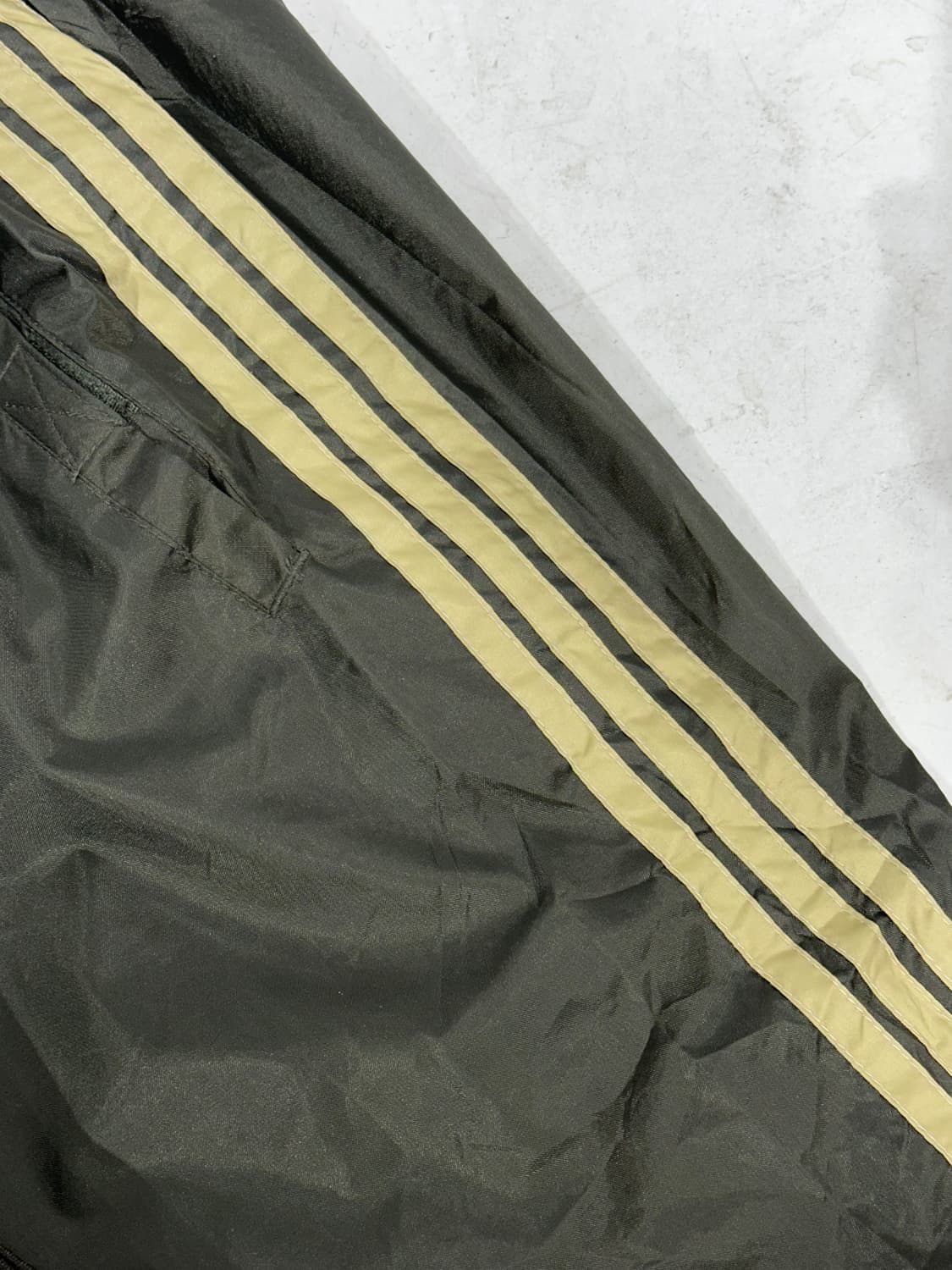 일본 빈티지 카키 브라운 대대장 삼선 와이드 힙합 트랙 팬츠 M 상품이미지6