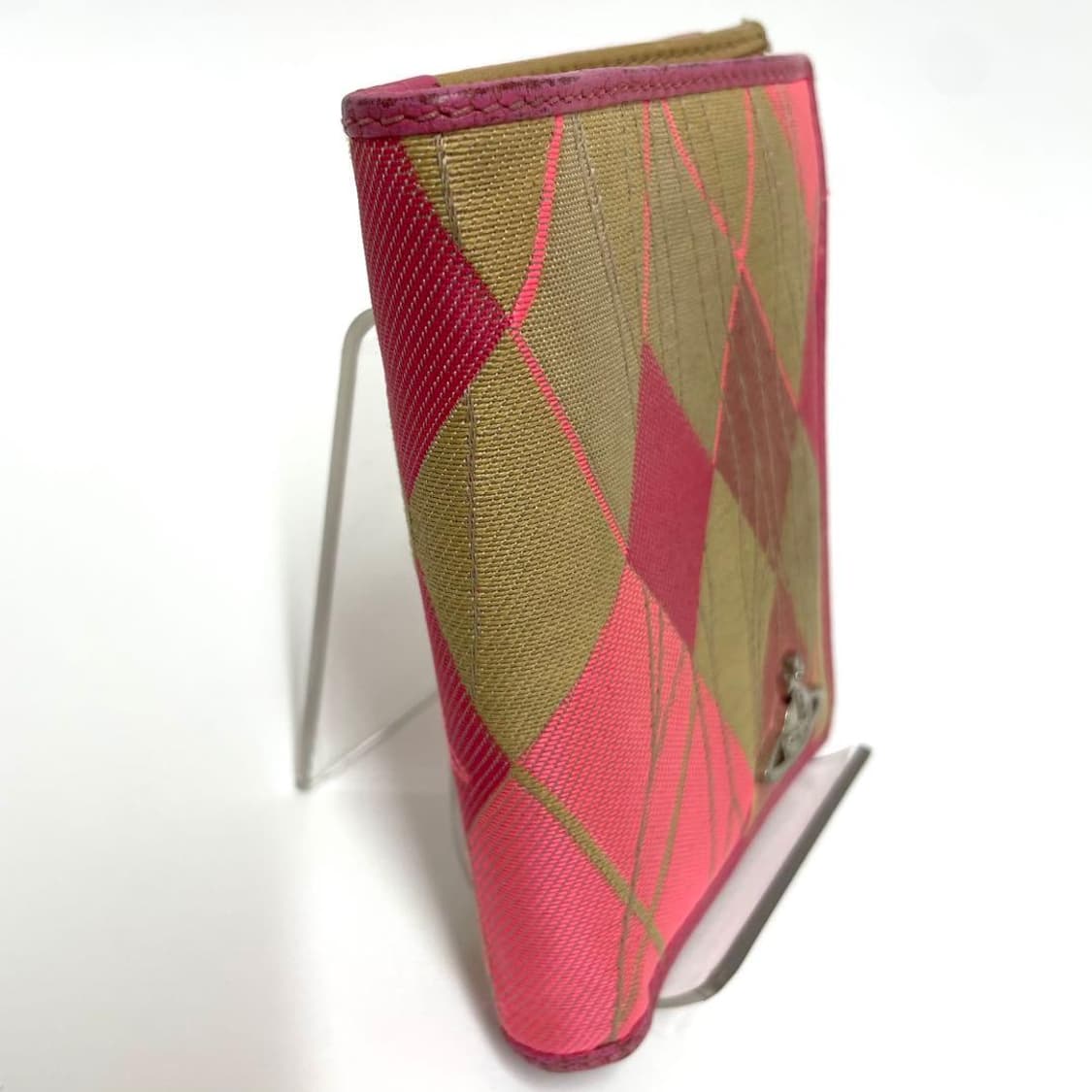 비비안 웨스트우드 아가일패턴 캔버스 레더 지갑 상품이미지4