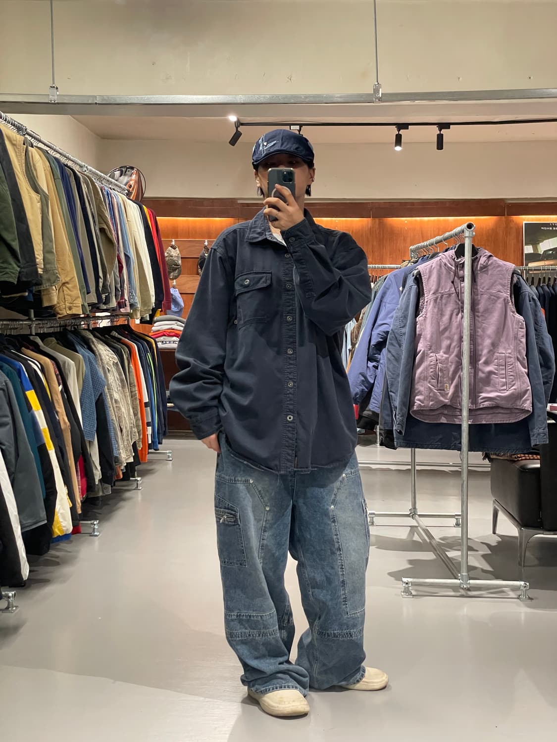 빈티지 워크 셔츠 (Navy)    상품이미지3