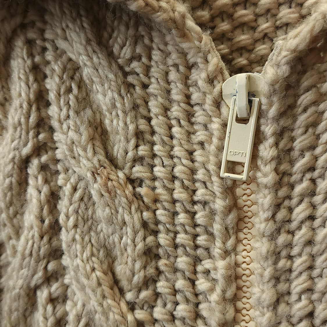 90s 프렌치 핸드메이드 울 가디건 코위찬 헤비울 스웨터 집업 니트 상품이미지8