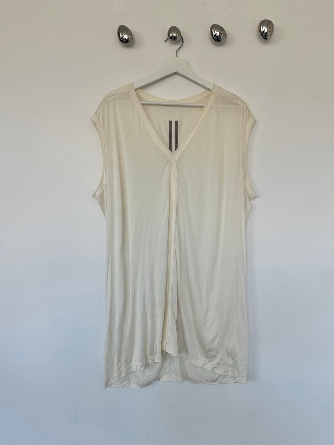 릭오웬스 2017 실크 오버핏 슬리브리스 밀크 상품이미지1