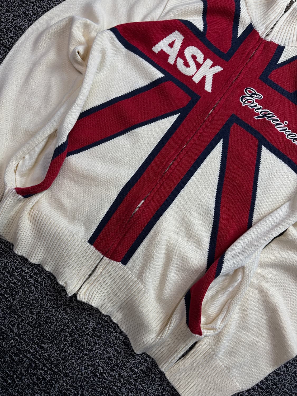 ASK y2k 빈티지 빅로고 올드그쿨 니트 집업 1604 상품이미지3