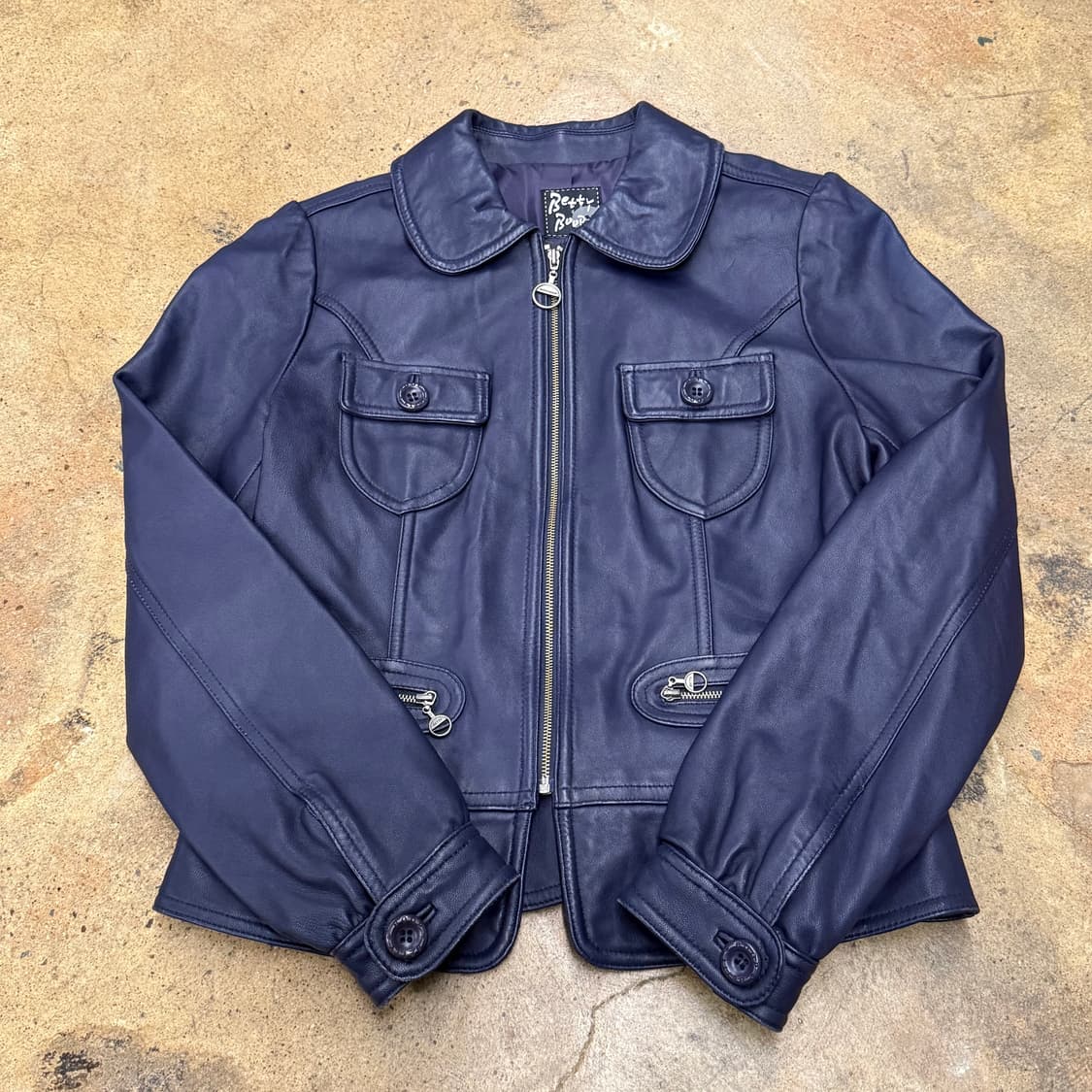 베티붑 카라 퍼플 라이더 가죽 자켓 95 상품이미지2
