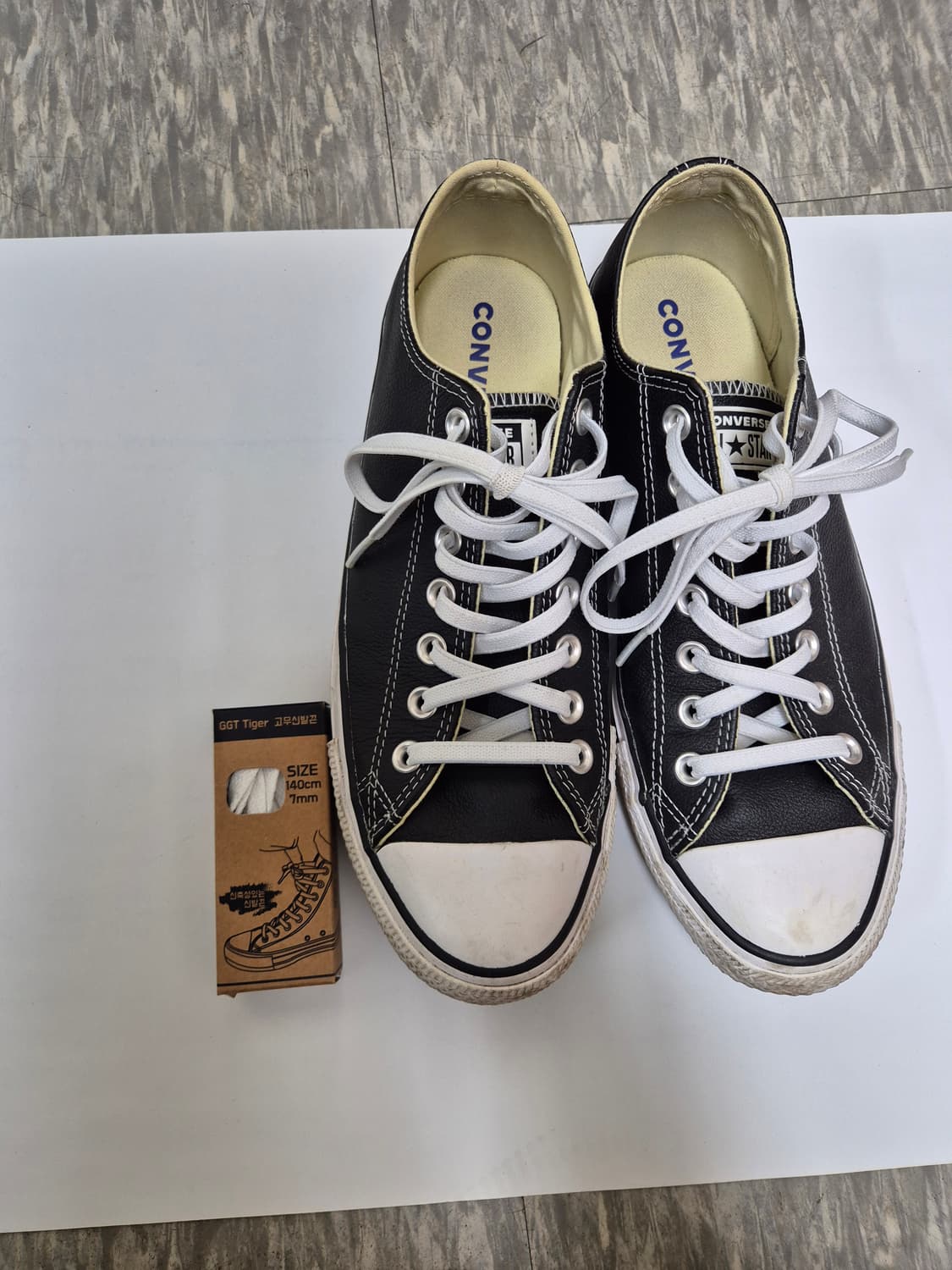 [270] 컨버스 올스타 척테일러 레더 블랙 로우 상품이미지8