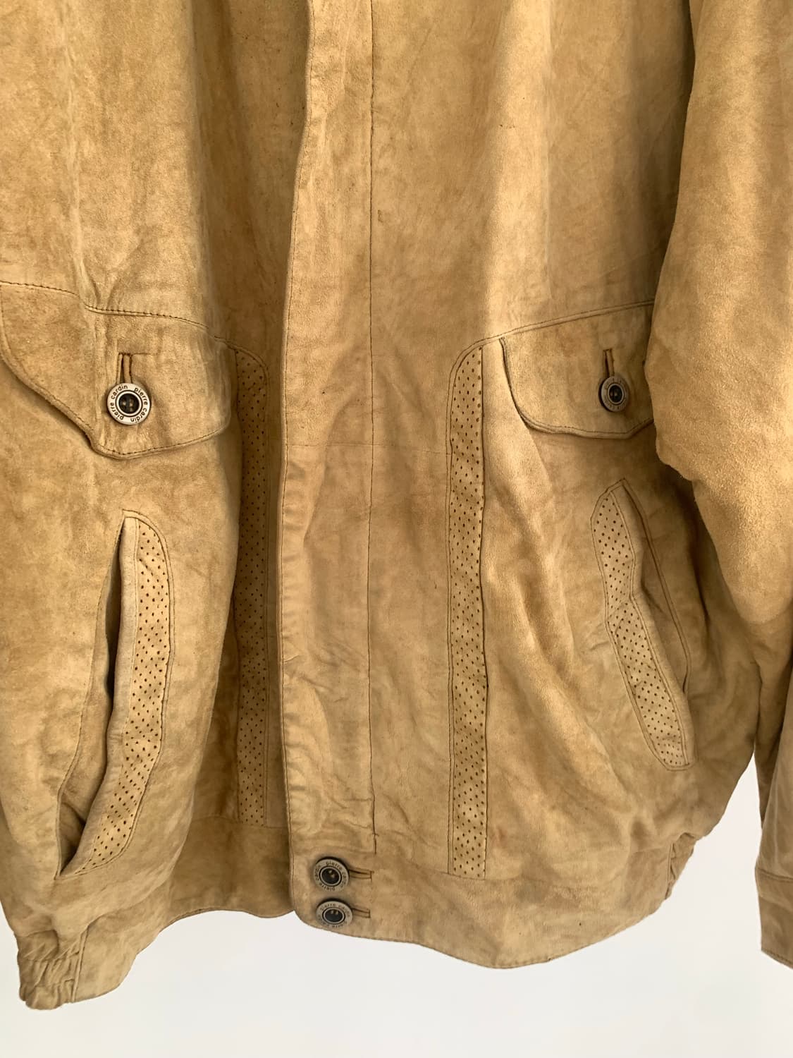 Yellow beige suede jacket 상품이미지3