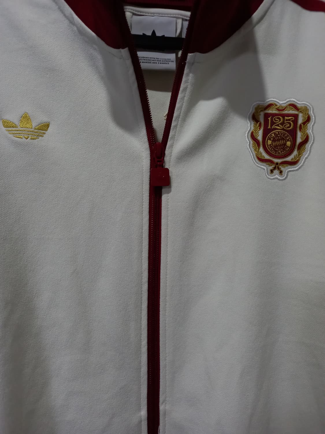 아디다스 FC 바이에른 뮌헨 125주년 화이트 버건디 트랙탑 져지 110 상품이미지3