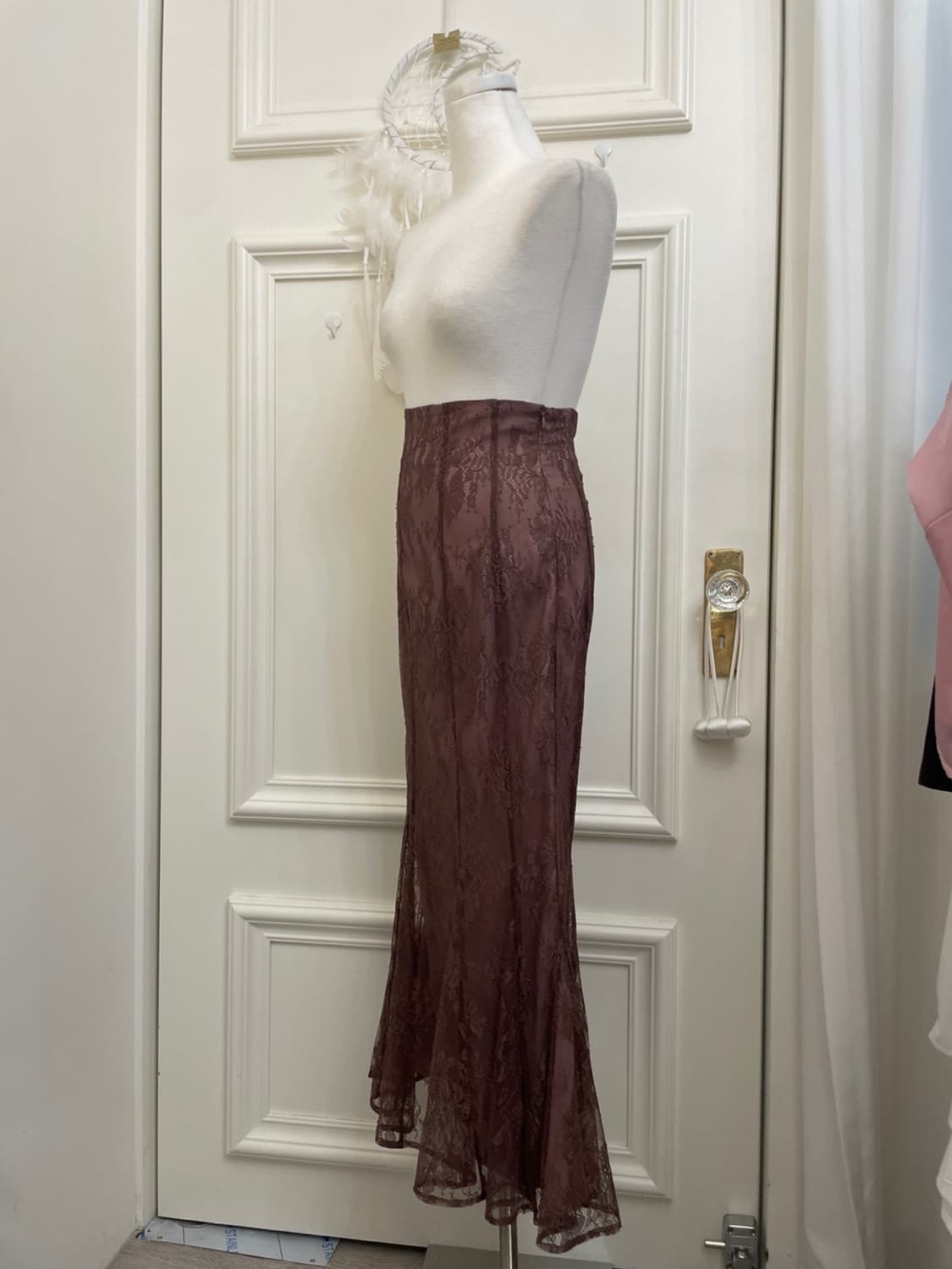 SNIDEL back banding mermaid long lace sk 상품이미지2