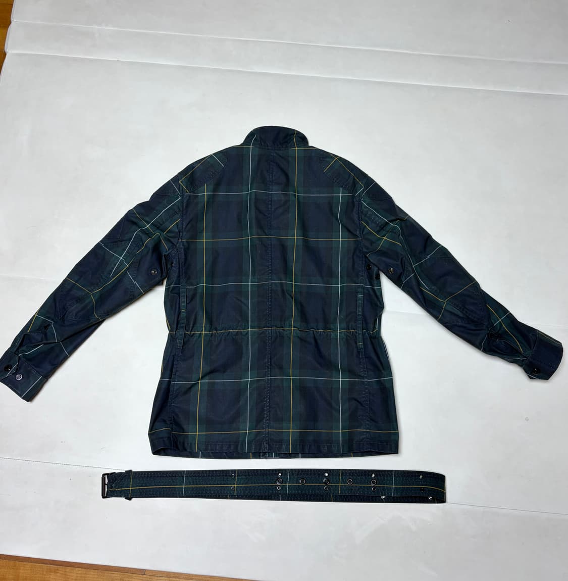(M) 폴로 랄프로렌 타탄체크 왁스 바이커 벨티드 자켓 상품이미지4