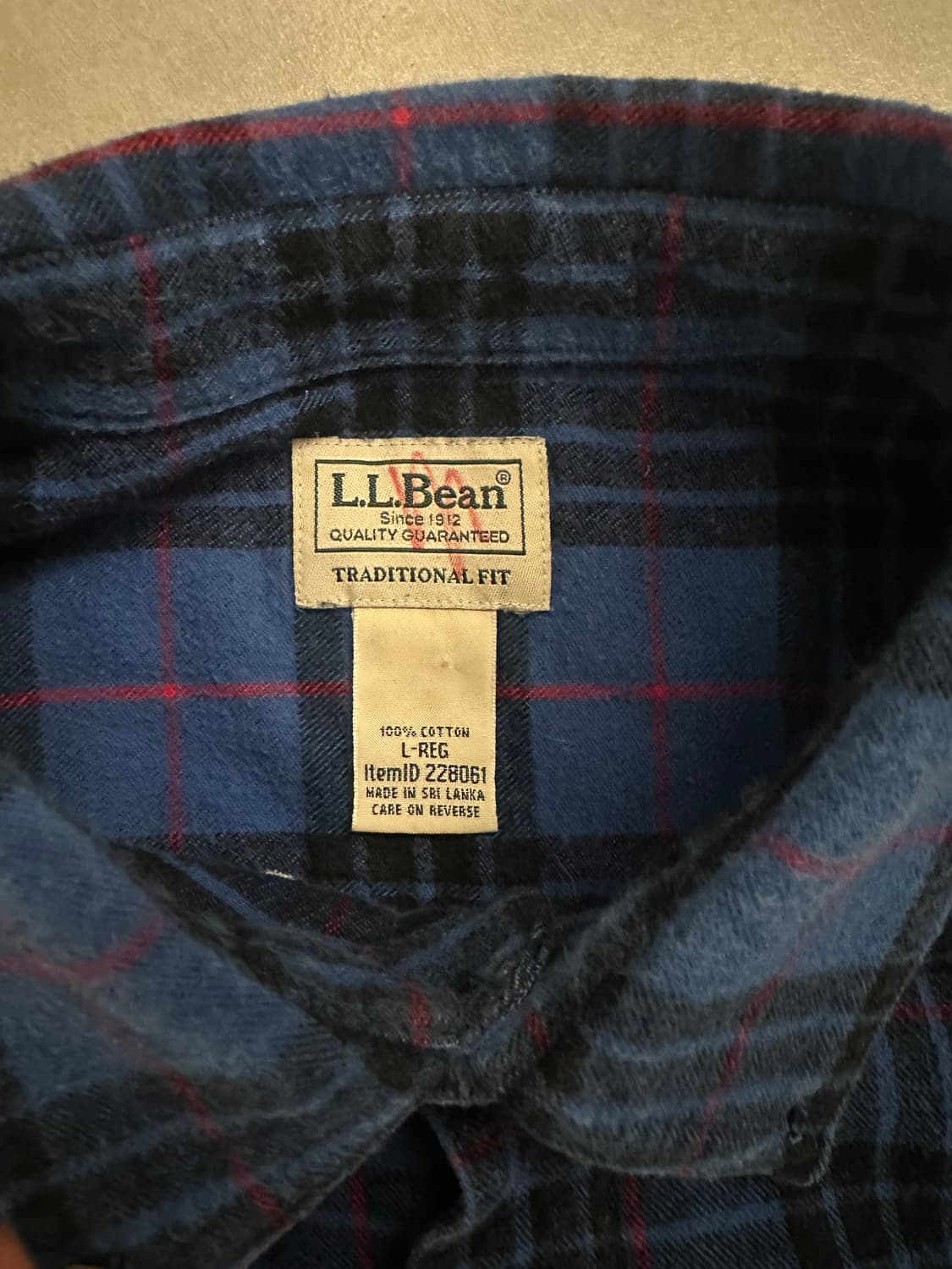 L.L Bean plaid flannel 셔츠 L 상품이미지3