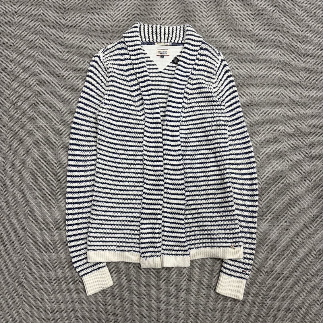 타미힐피거데님 스트라이프 숄가디건 v1603 상품이미지1