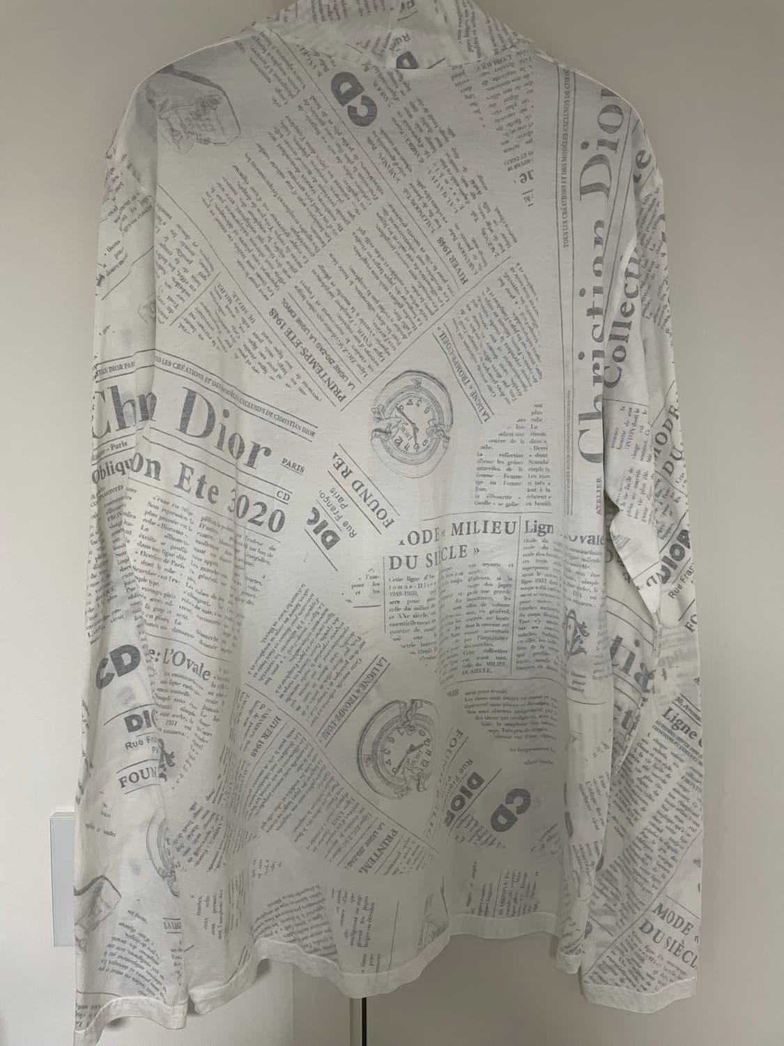 디올 남성 뉴스페이퍼 롱슬리브 티셔츠 M 상품이미지2
