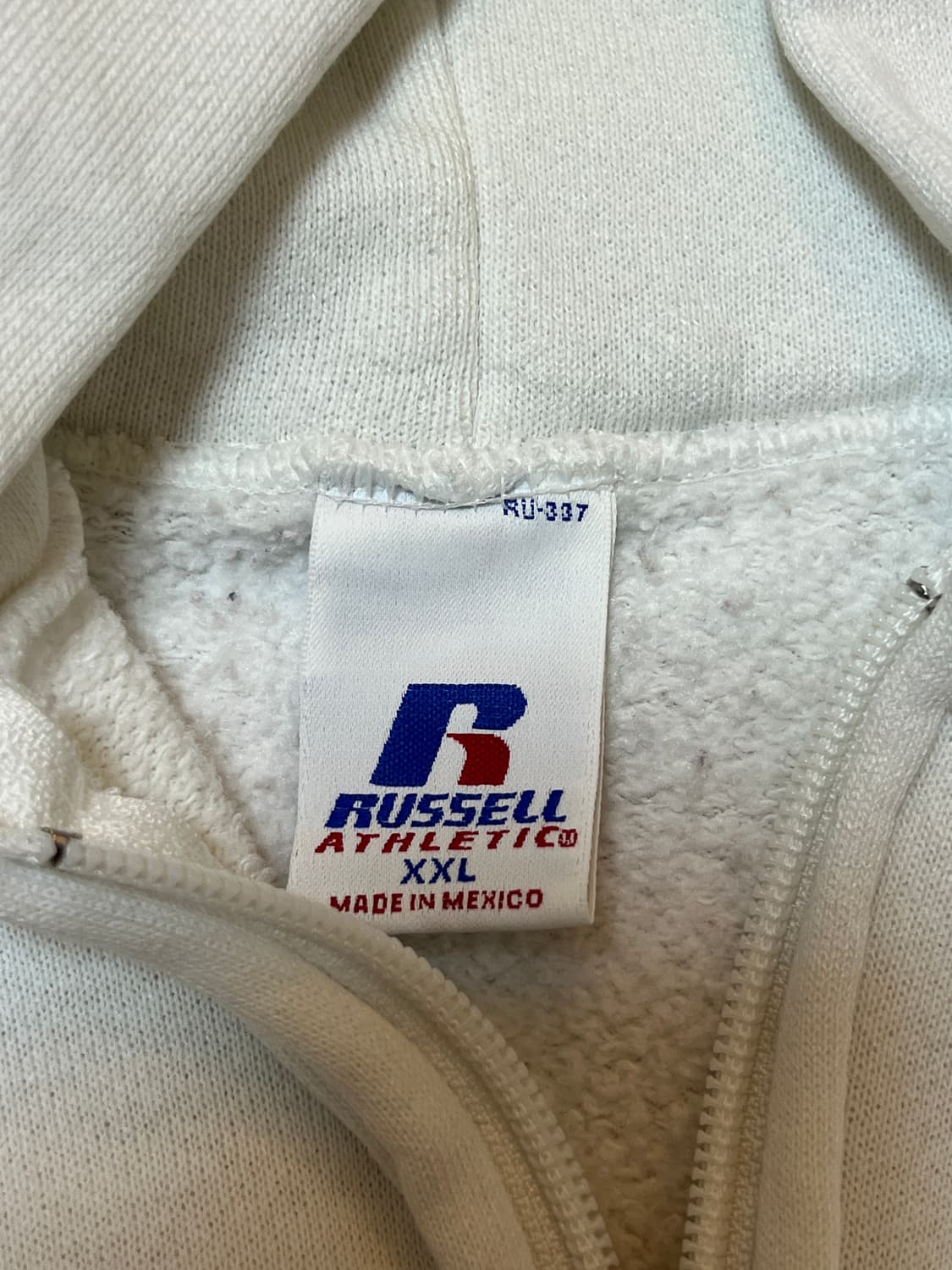 90s 러셀 빈티지 후드집업 화이트 XXL 상품이미지8