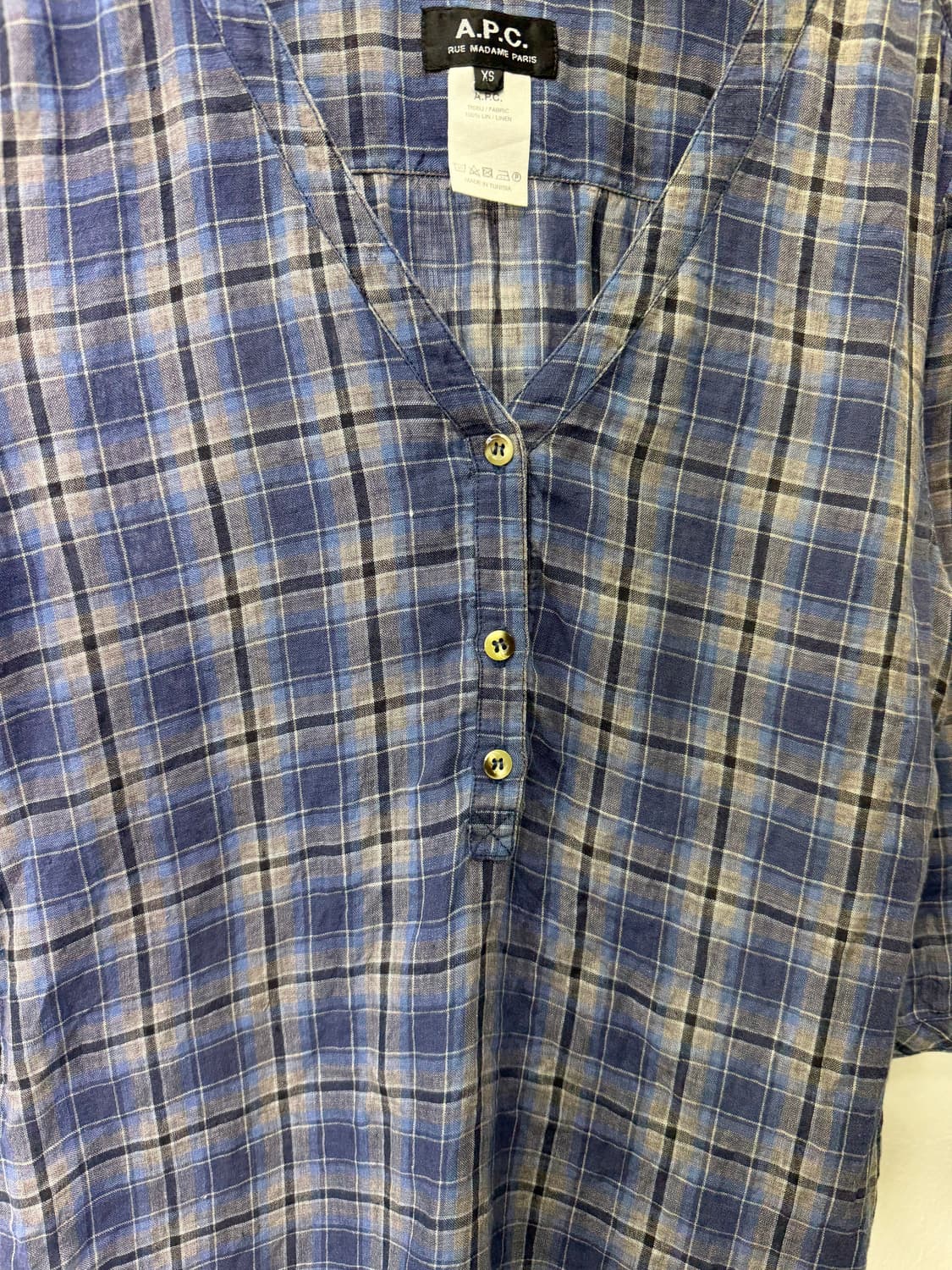 정품) A.P.C. 아페쎄 여성 체크 셔츠 XS 상품이미지4