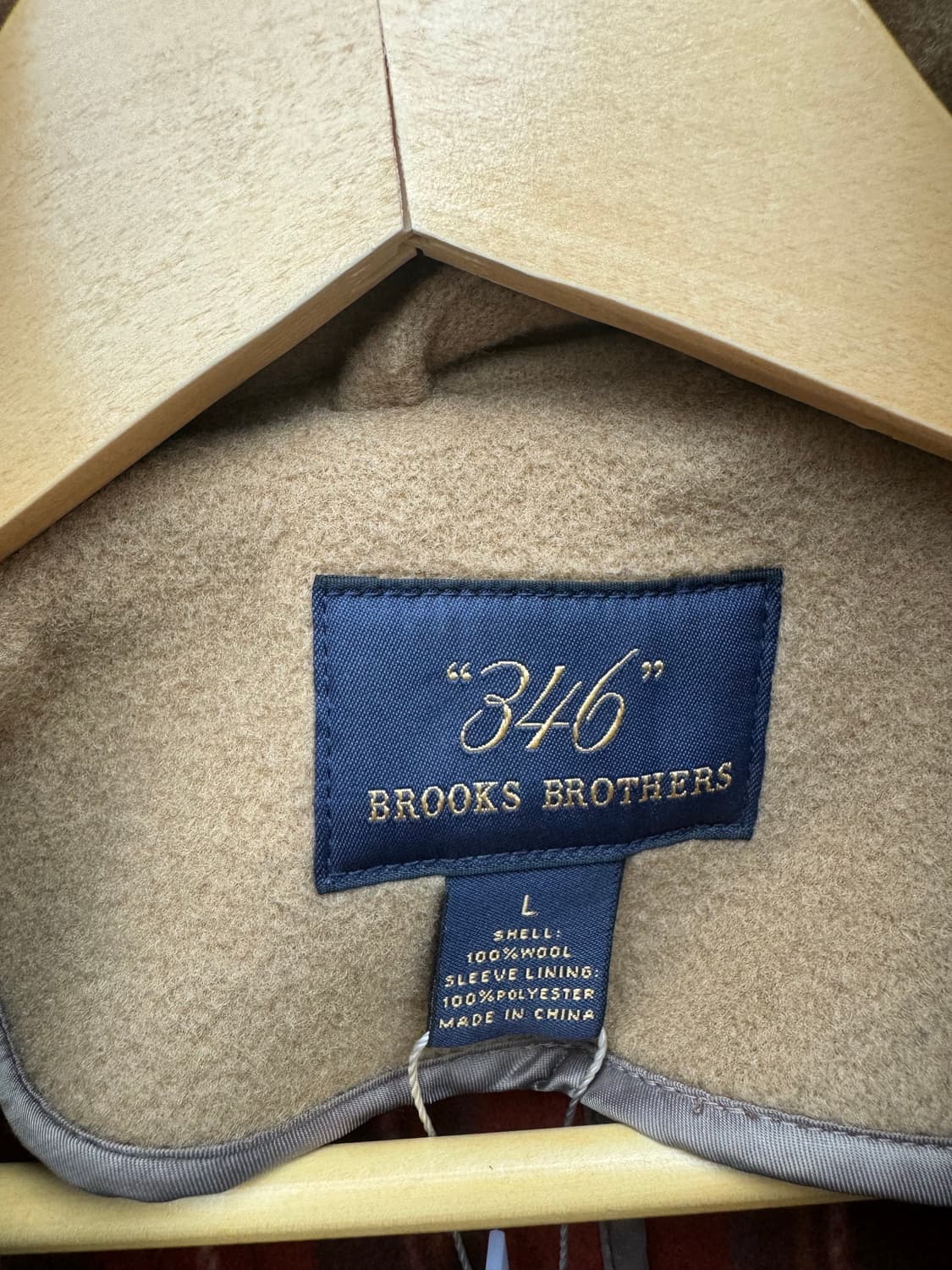 브룩스 브라더스 울 베이지 더플 코트 떡볶이 코트 L 상품이미지5